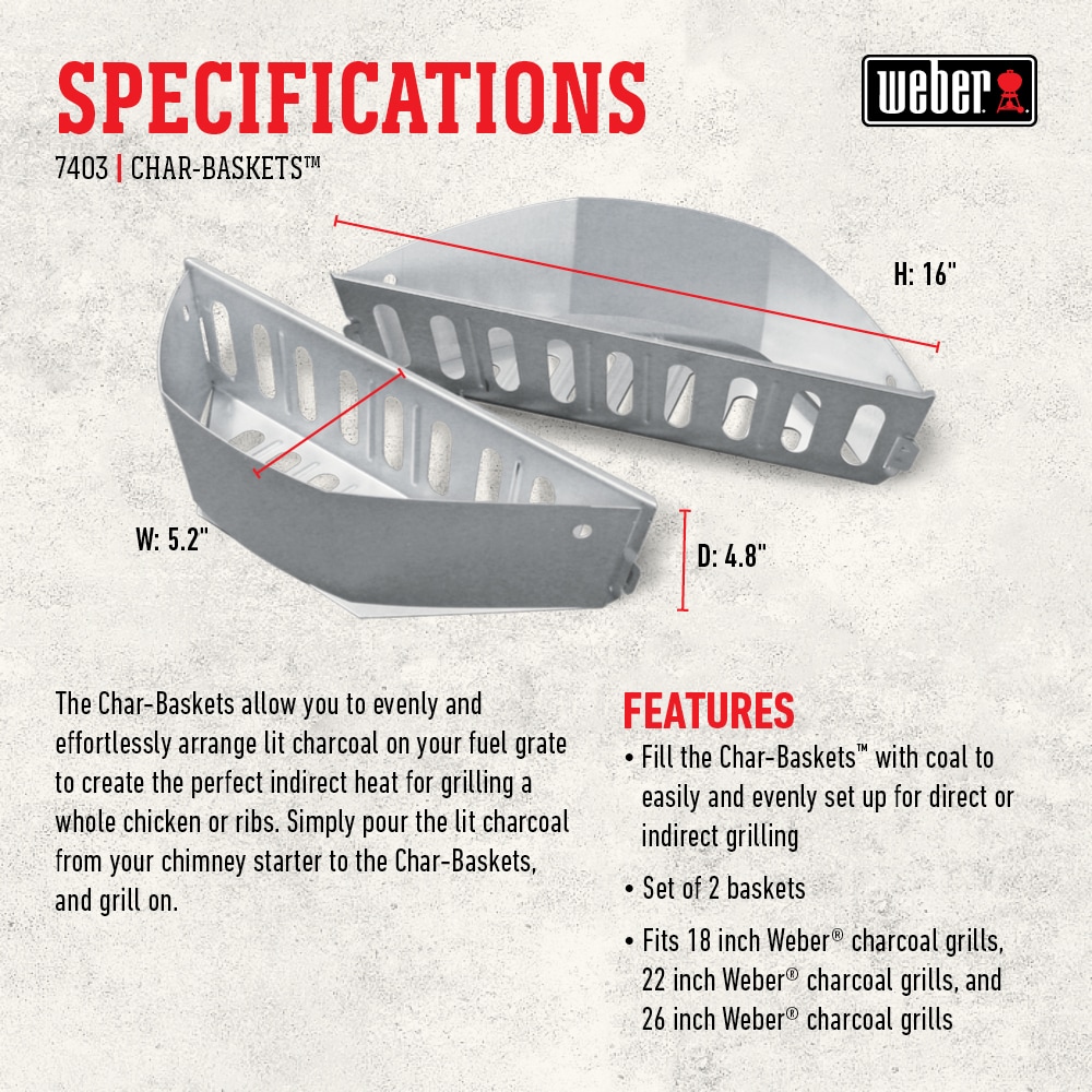 Weber 2 -Pack Count Basket