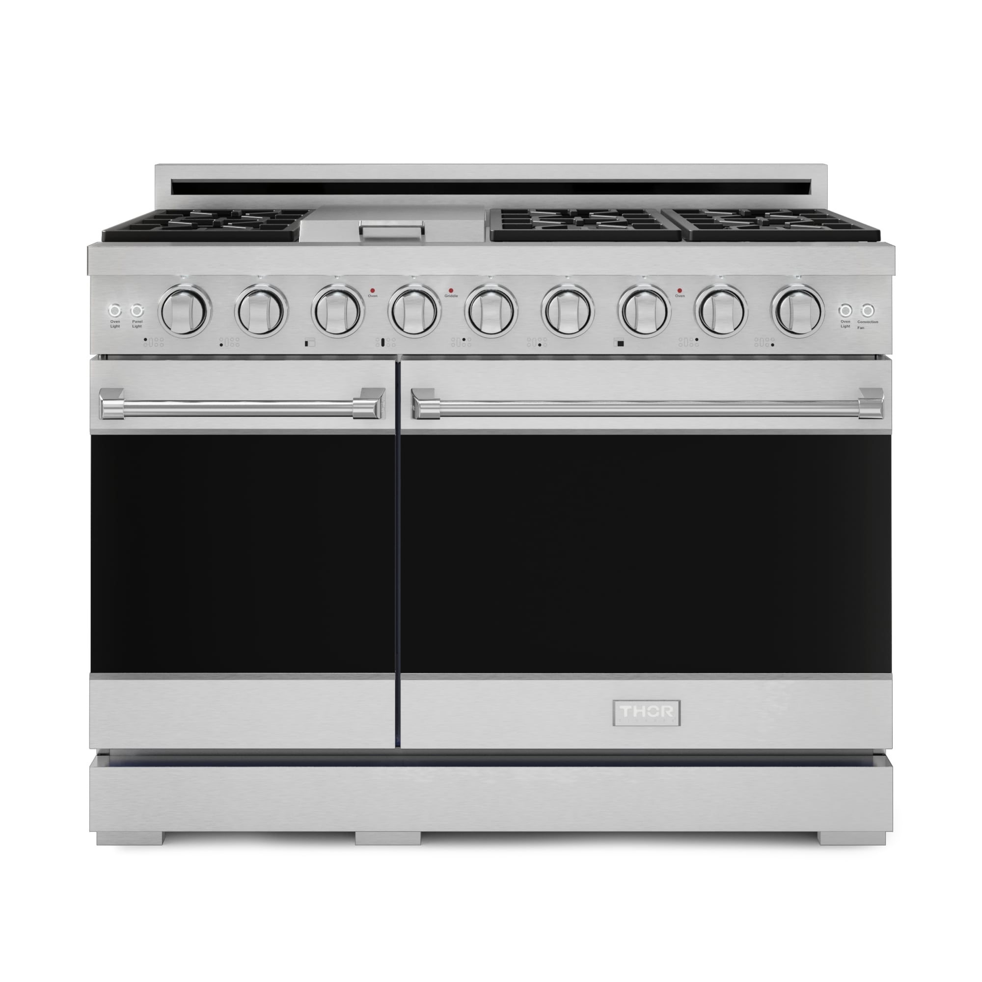 Thor Kitchen Gordon Ramsay Series 48-in 7 burners 4.6-cu ft / 2.2-cu ft Convection Oven Freestanding Double Oven Gas Range ( Stainless Steel )