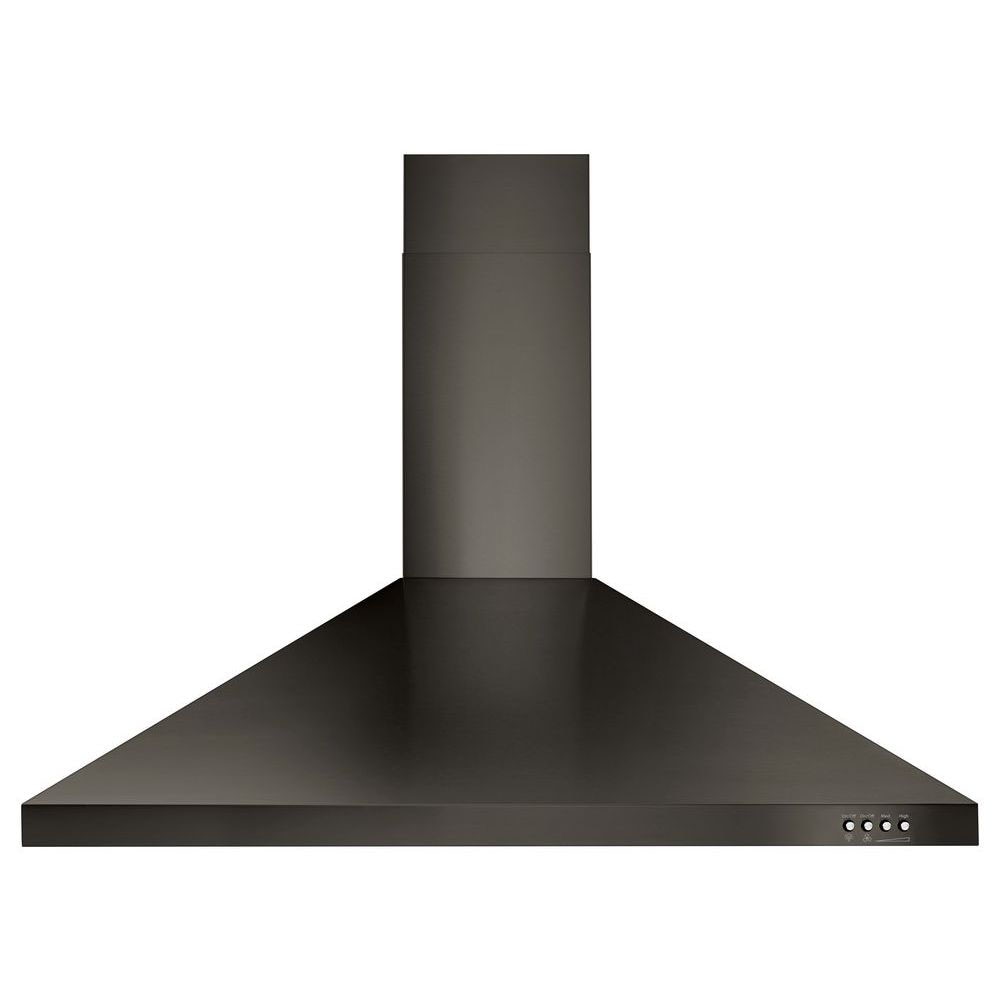 Whirlpool Convertible Fingerprint Resistant Black Stainless Wall Mounted Range Hood Common 36 Inch Actual 36 in
