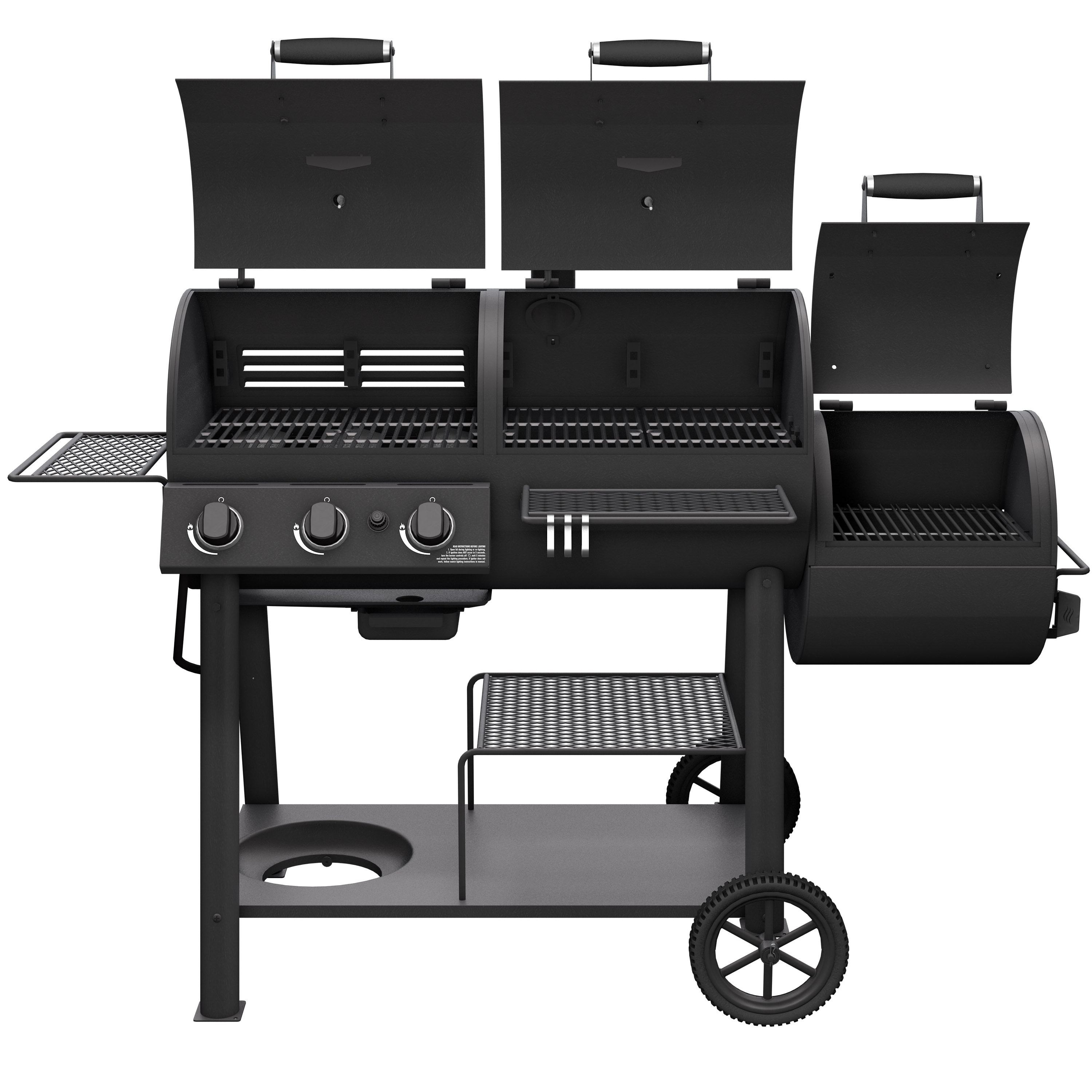 Oklahoma Joe's Canyon Black Liquid propane and charcoal Combo Grill
