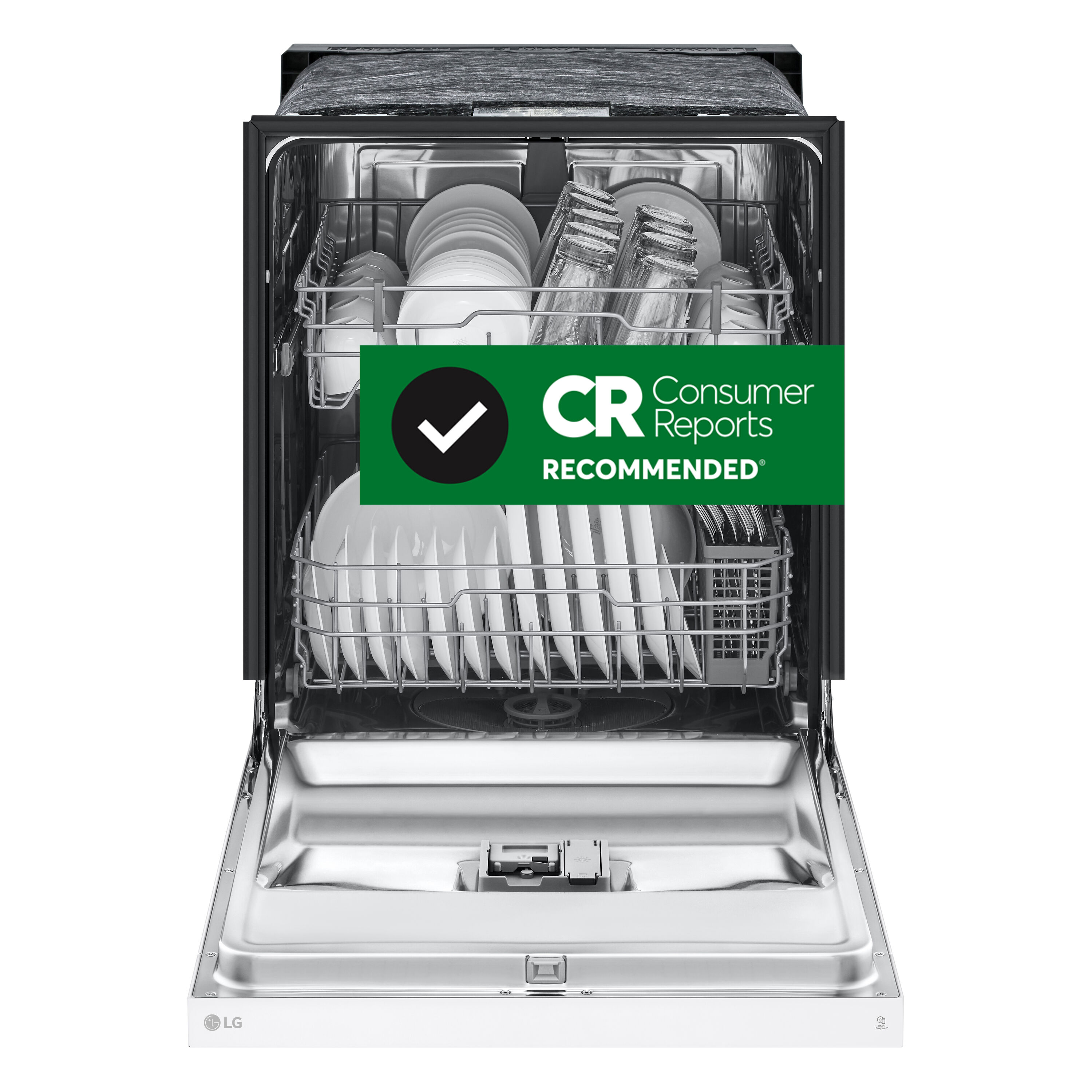 LG Stainless Steel Tub Front Control 24 in Built In Dishwasher White ENERGY STAR 52 dBA