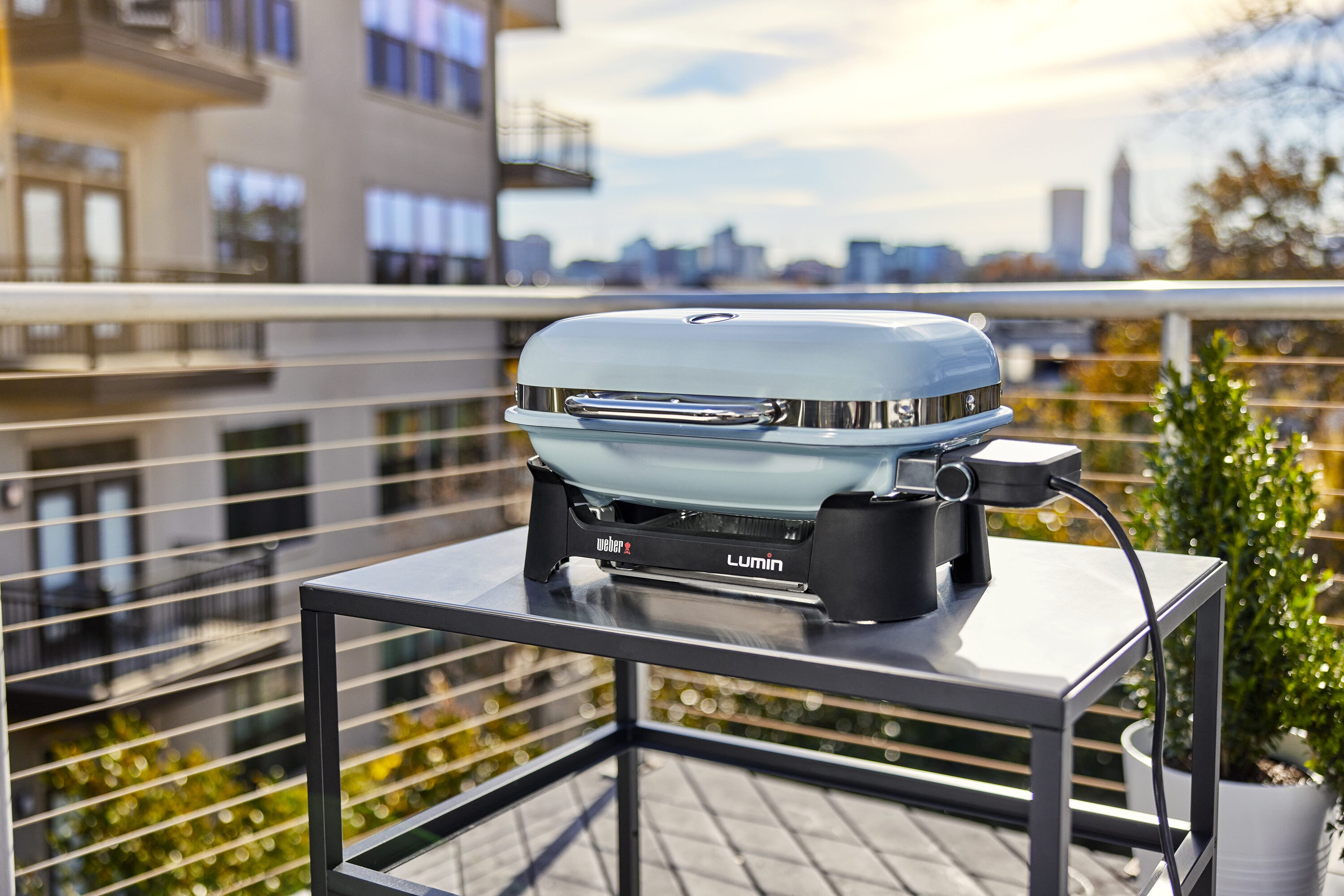 Weber Lumin Compact 1560 -Watt Light Blue Electric Grill