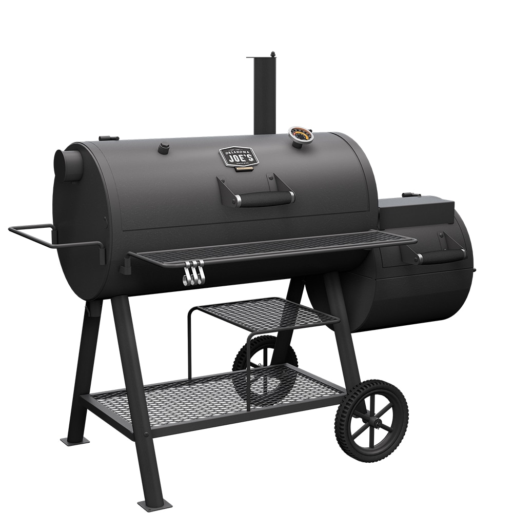 Oklahoma Joe's Highland Reverse Flow Offset 1197-Sq. in Black Horizontal Charcoal Smoker