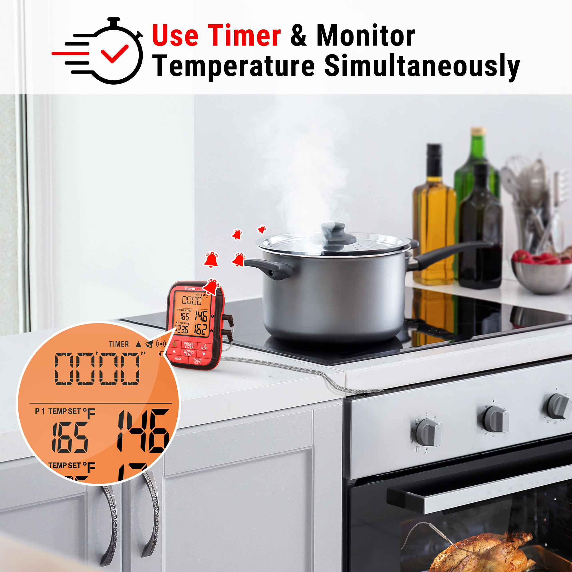 ThermoPro TP828W Long 1000-Ft. Range Digital Leave-in Meat Thermometer