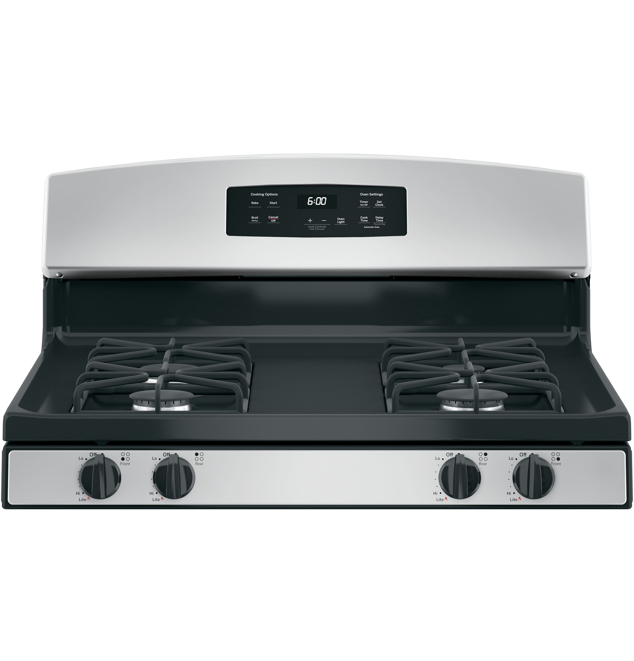 GE 30-in 4 burners 4.8-cu ft Freestanding Natural Gas Range ( Stainless steel )