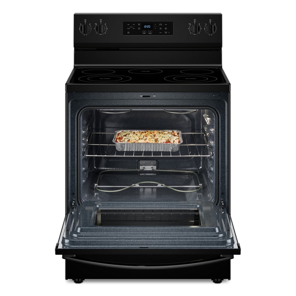 Whirlpool 30-in Glass Top 5 burners 5.3-cu ft Freestanding Electric Range ( Black )