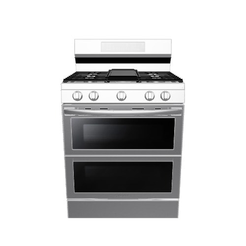Samsung 30-in 5 burners 3.4-cu ft / 2.5-cu ft Air Fry Convection Oven Freestanding Double Oven Gas Range ( Fingerprint Resistant Stainless Steel )
