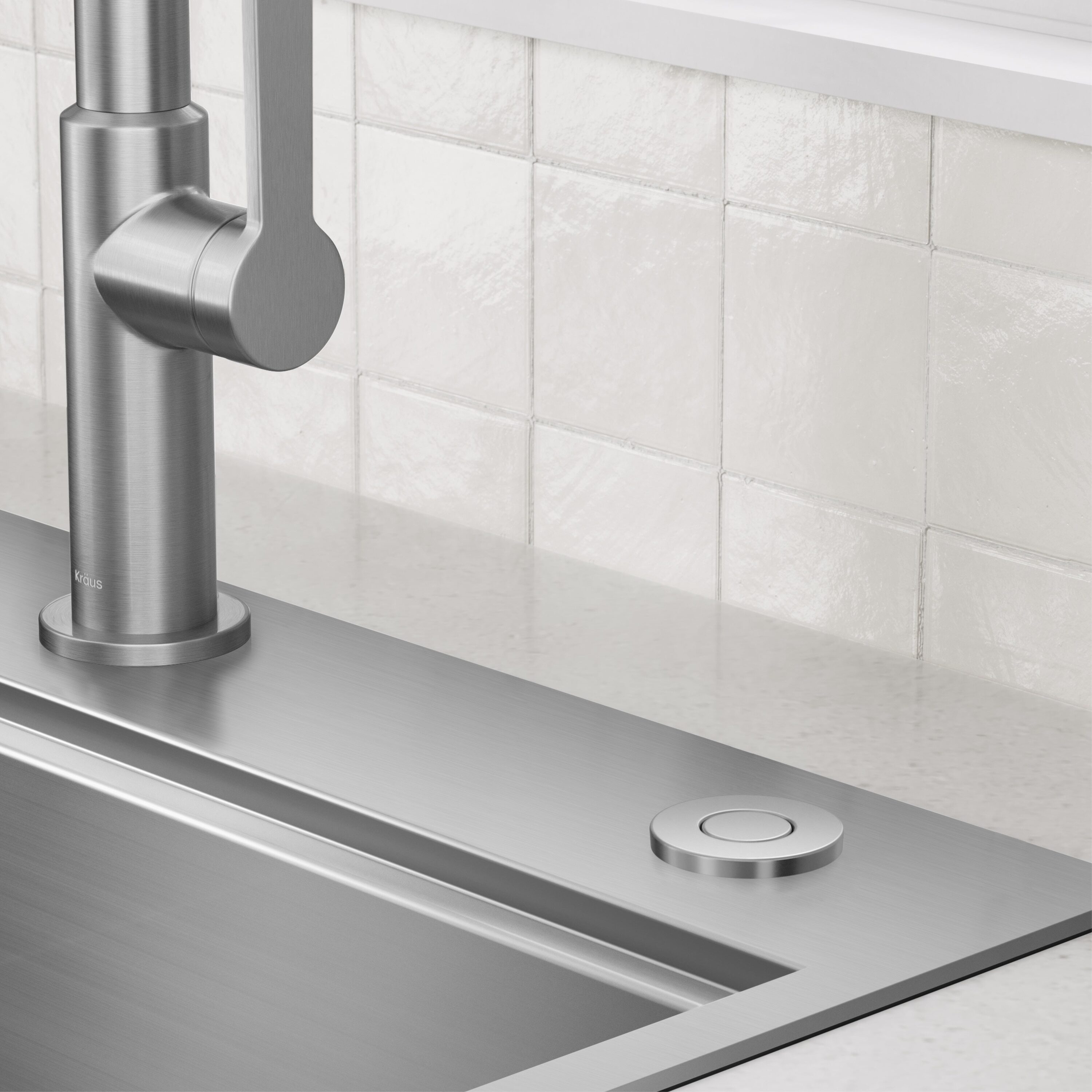 Kraus 1.88-in Spot Free Stainless Steel Brass Garbage Disposal switch