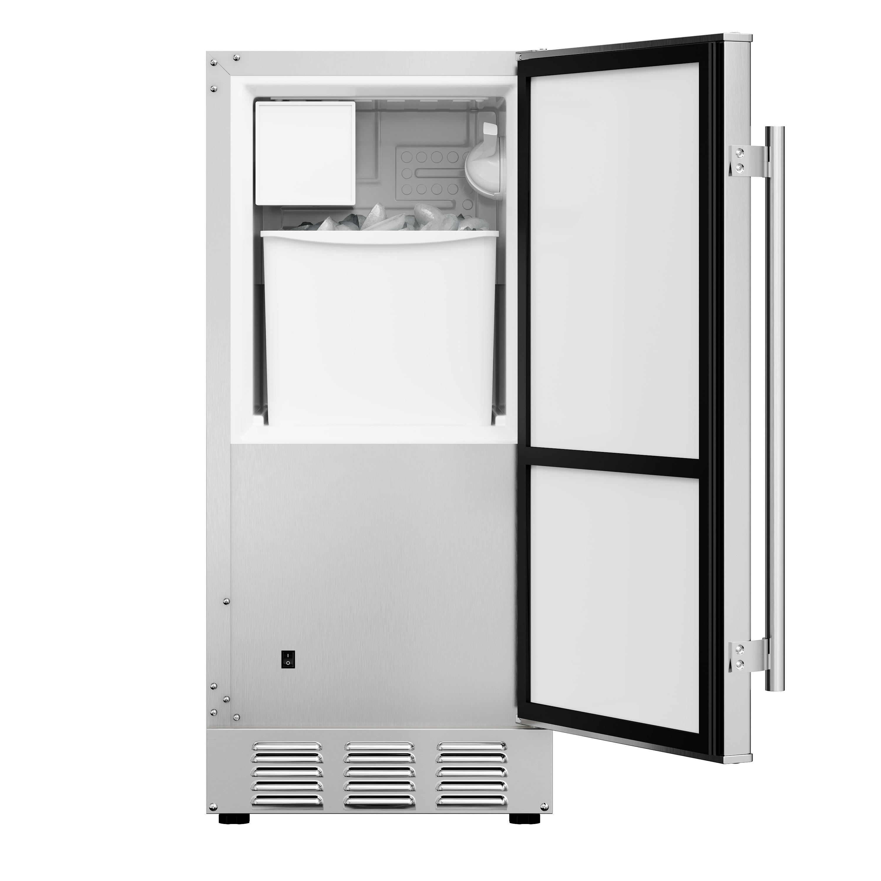 EdgeStar 15 Inch Wide 20 Lb Built In Ice Maker with Up to 25 Lbs Daily Ice Production Stainless Steel