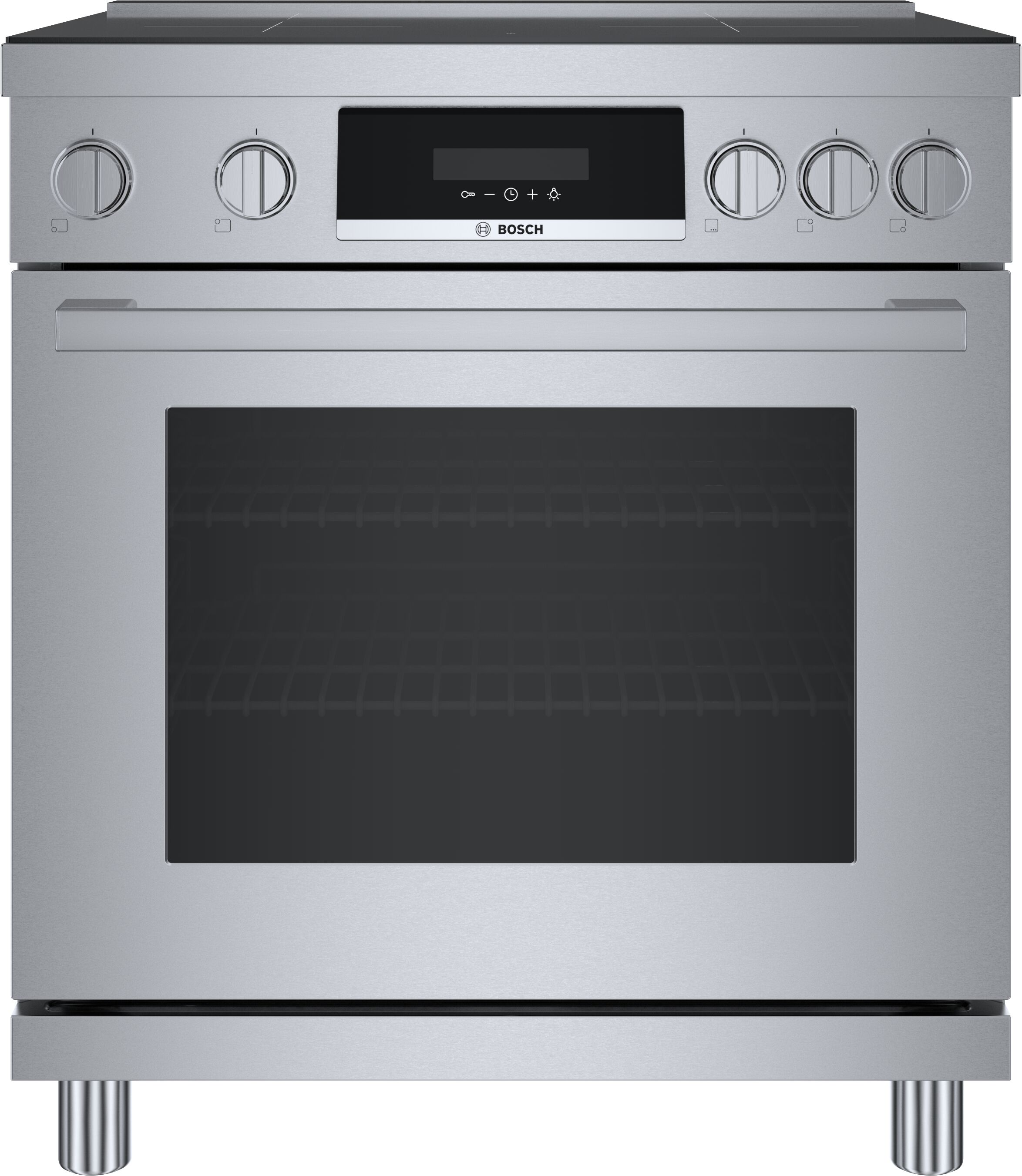 Bosch 800 Series 30-in 4 Burners 3.9-cu ft Convection Oven Freestanding Single Induction Range (Stainless Steel)