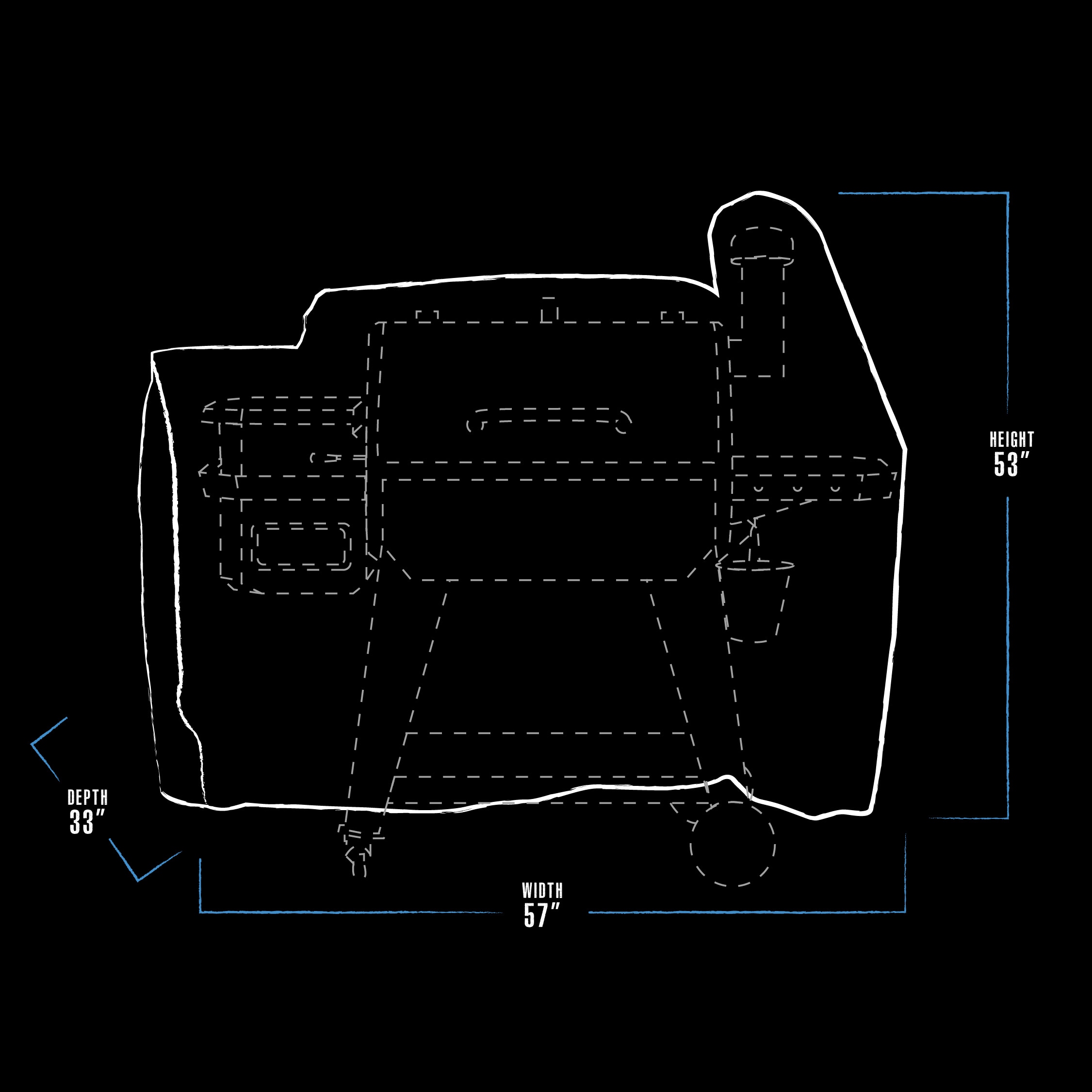 Pit Boss 700/850/1300 60-in W x 53-in H Black Horizontal smoker Cover