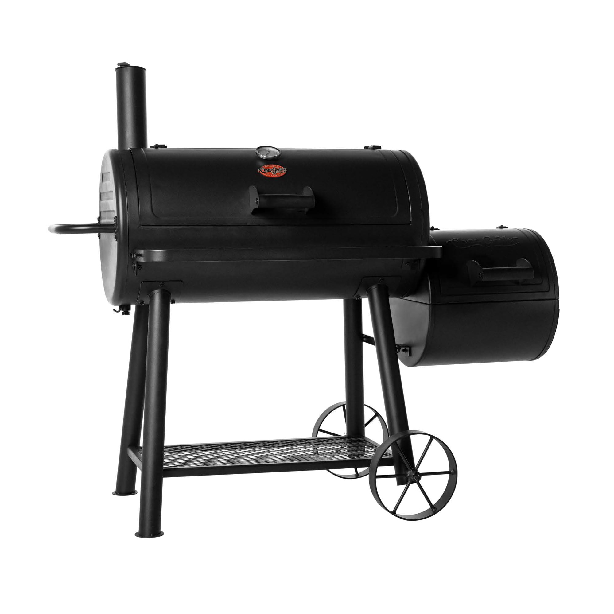 Char-Griller Dakota 625-Sq. in Black Horizontal Charcoal Smoker