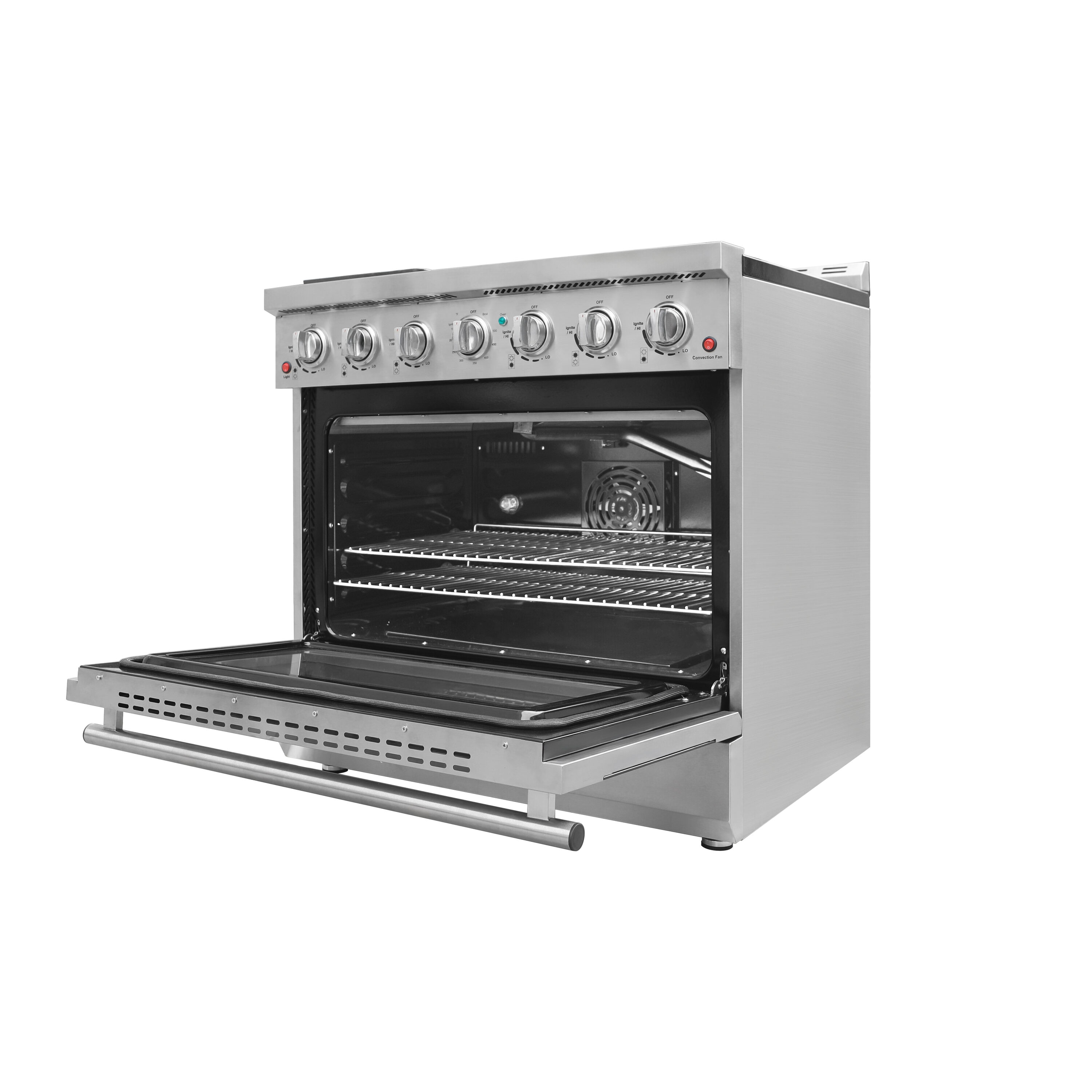 DURO 36-in 6 burners 5.5-cu ft Convection Oven Freestanding Natural Gas Range ( Stainless Steel )