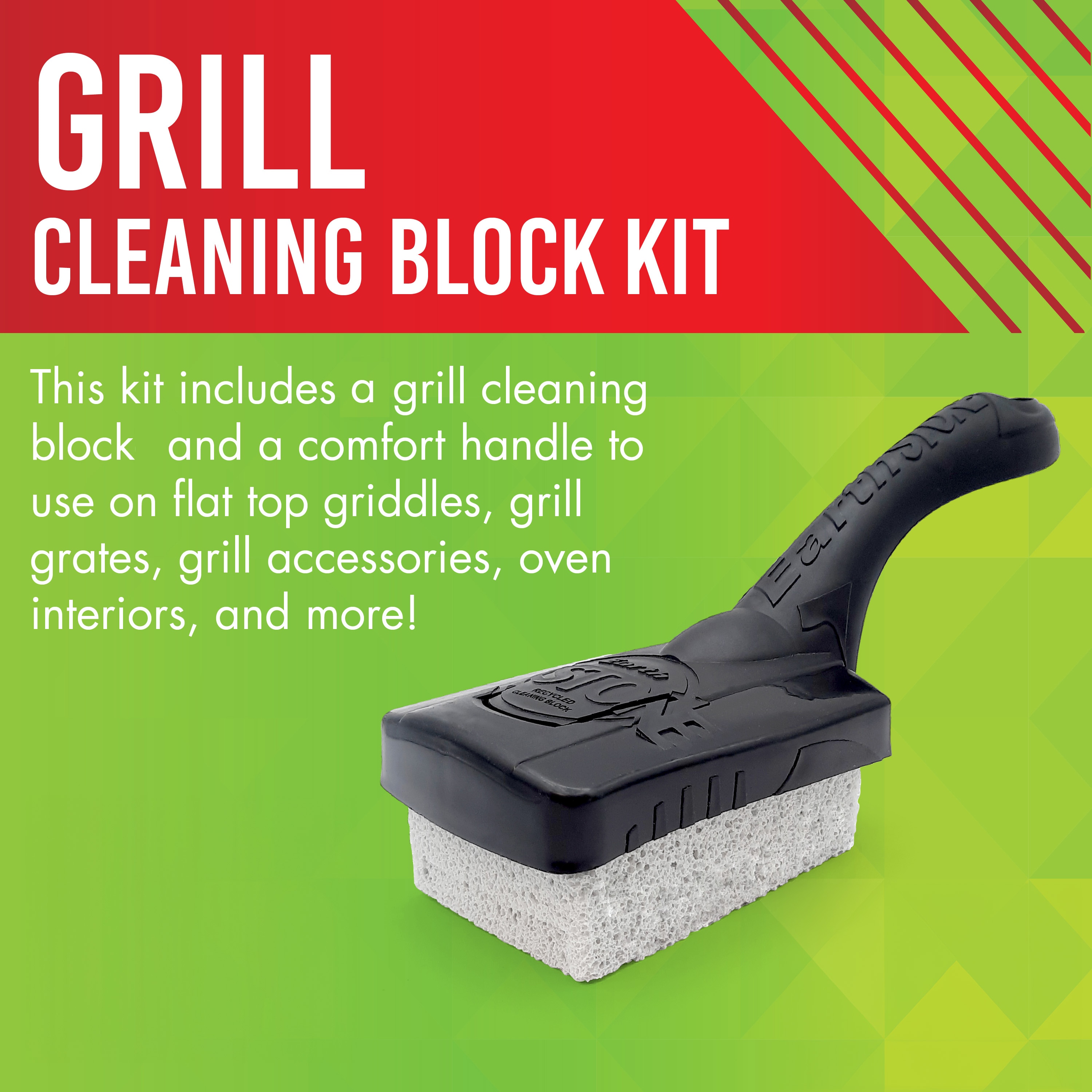 EarthStone Fiberglass Grill cleaning block with 10.5-in Plastic Handle