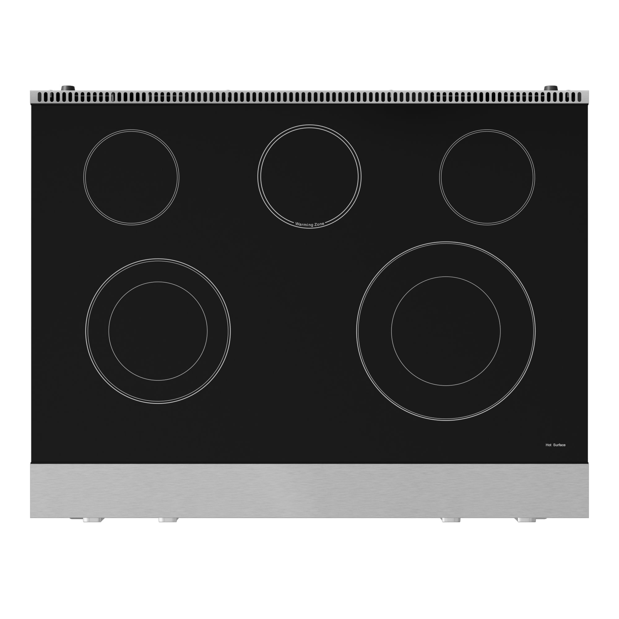 Thor Kitchen Gordon Ramsay Series 36-in Glass Top 5 burners 6-cu ft Air Fry Convection Oven Freestanding Electric Range ( Stainless Steel )