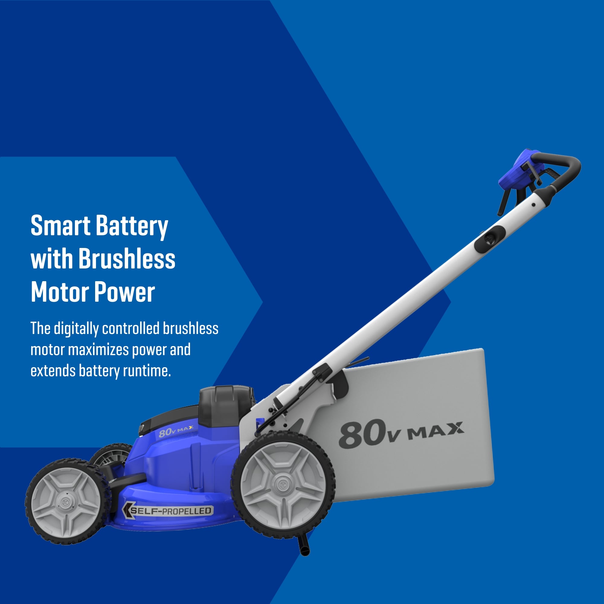Kobalt Dual Port 80-Volt 25-in Self-propelled Battery Lawn Mower, (3) 4 Ah Batteries and Dual Port Charger Included
