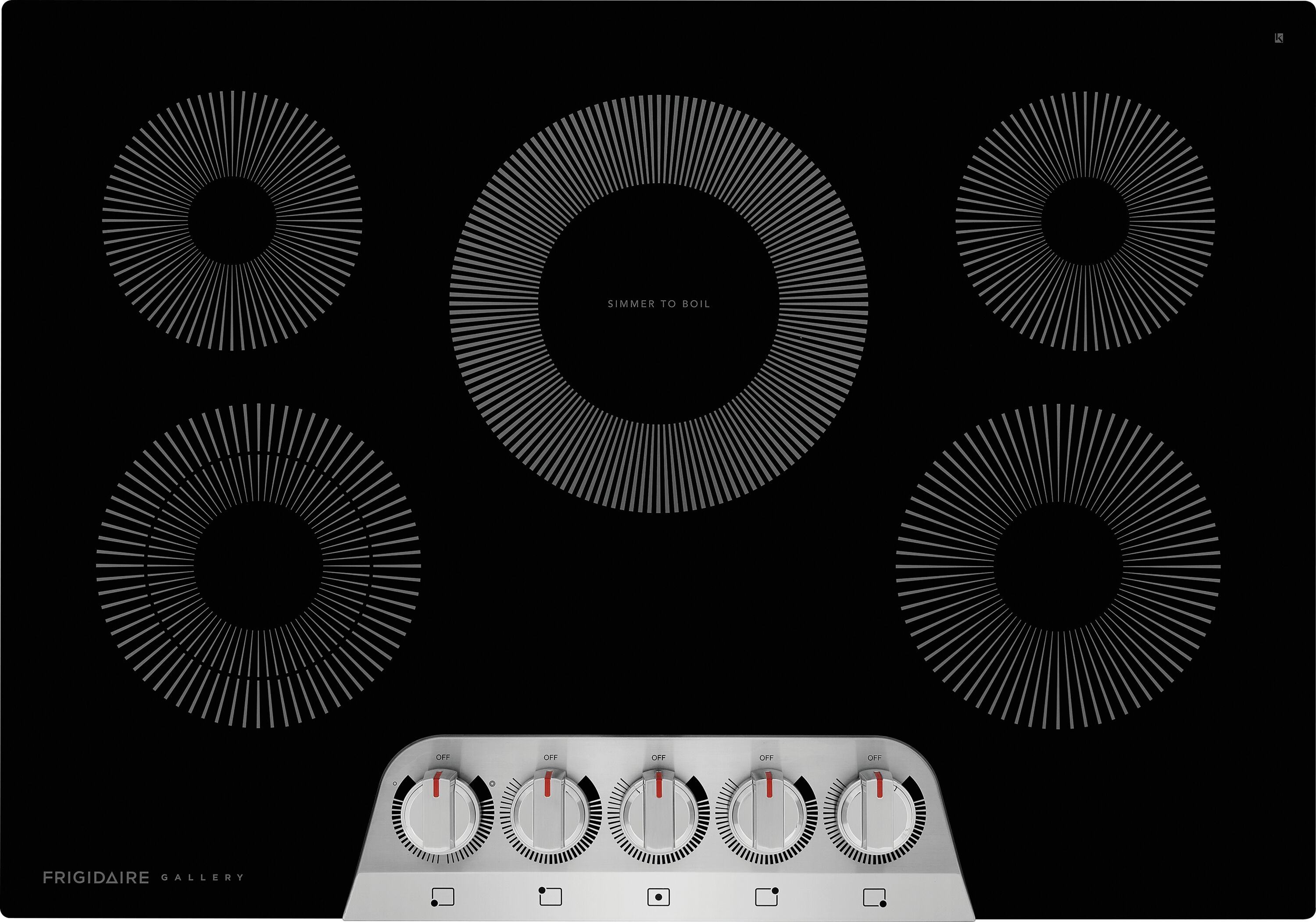 Frigidaire Gallery 30-in 5 burners Smooth Surface (Radiant) Stainless steel Electric Cooktop