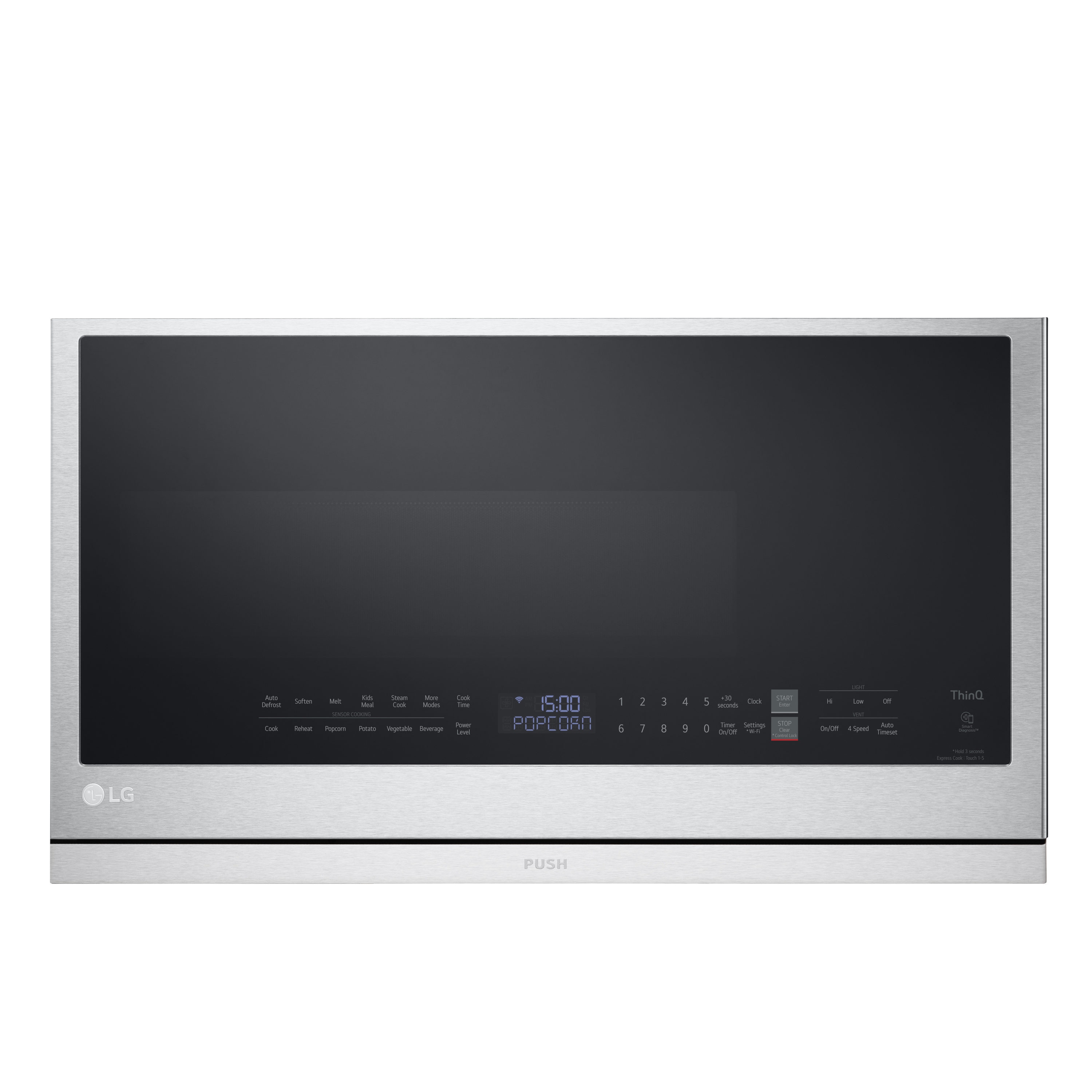 LG 2 1 cu ft 1050 Watt Smart Over the Range Microwave with Sensor Cooking Printproof Stainless Steel