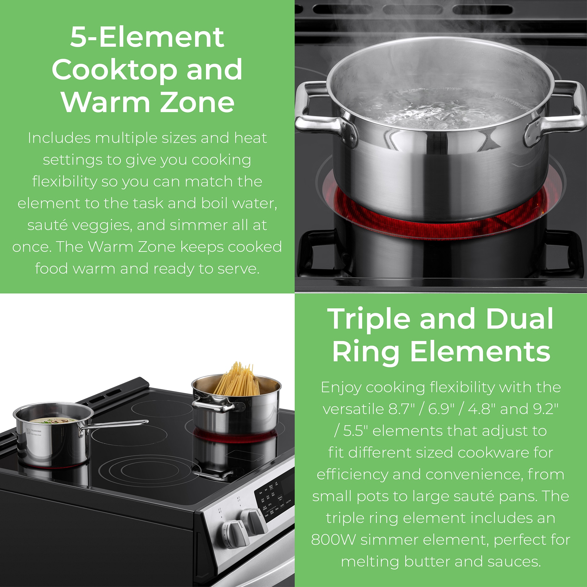 Kenmore 30-in Glass Top 5 burners 5.6-cu ft Convection Oven Freestanding Electric Range with WipeClean Coating ( Stainless Steel )