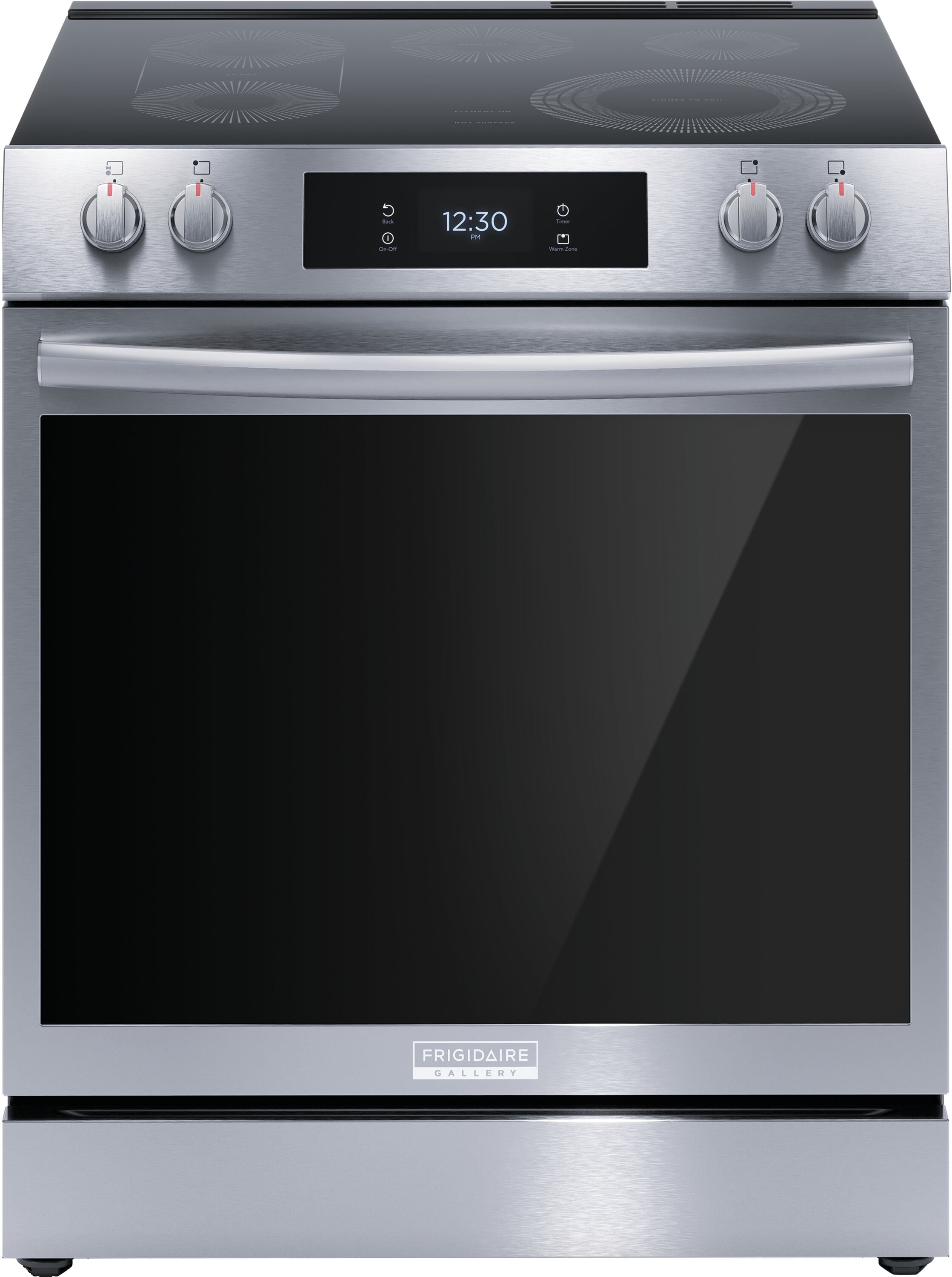 Frigidaire Gallery 30-in Glass Top 5 burners 6.2-cu ft Air Fry Convection Oven Slide-In Electric Range Fingerprint Resistant Stainless Steel )