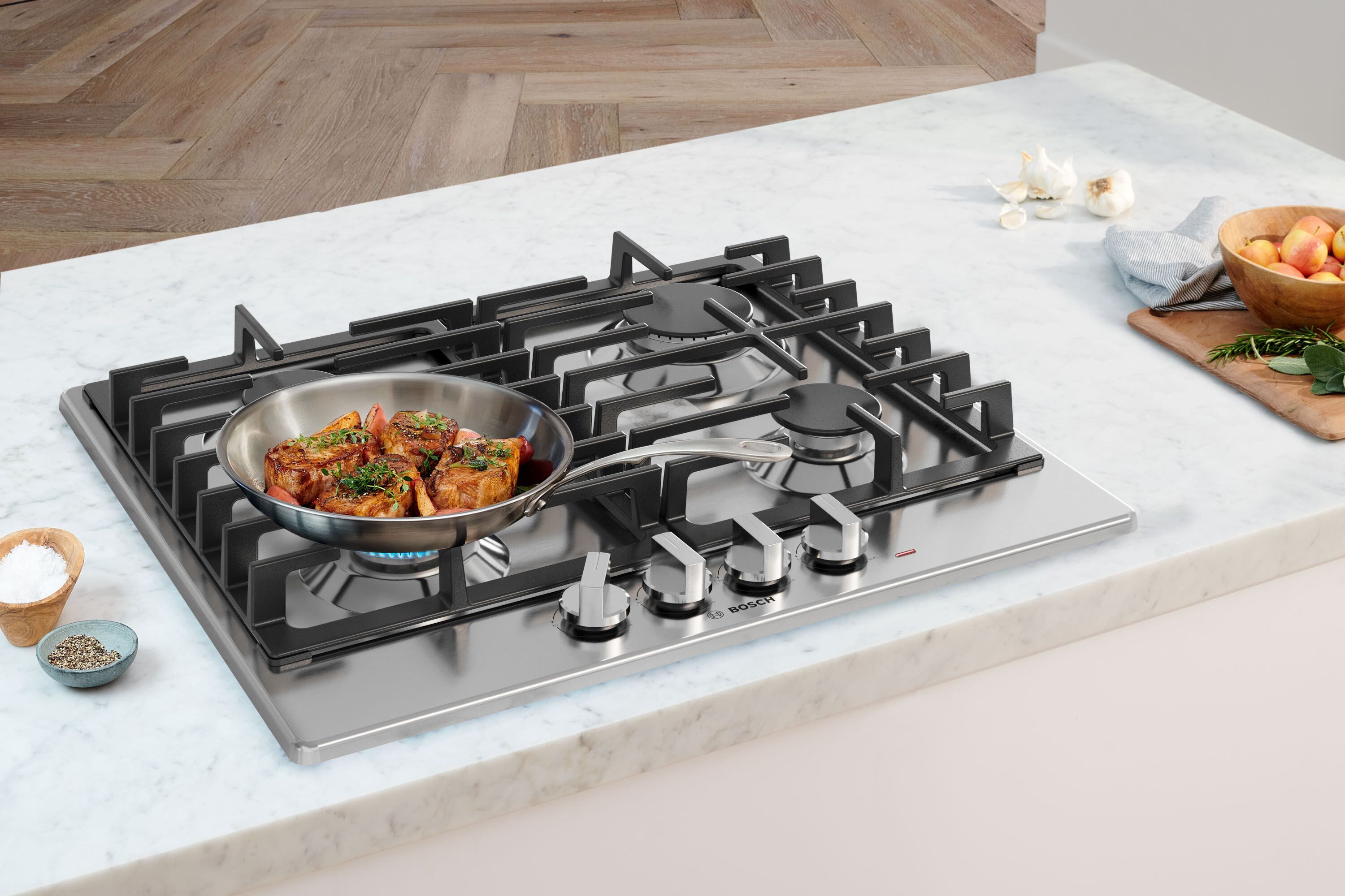 Bosch 500 Series 24-in 4 burners Stainless steel Gas Cooktop