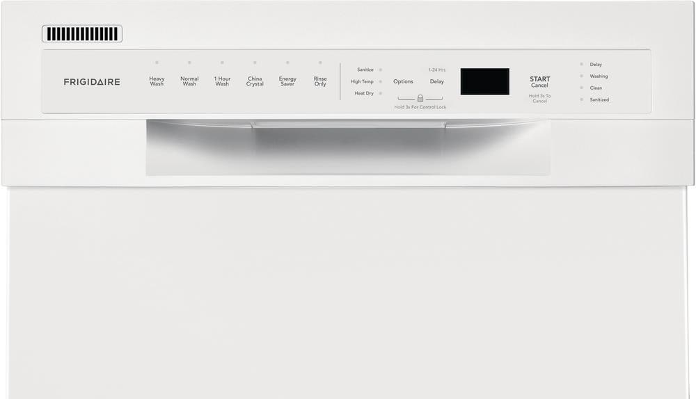 Frigidaire Stainless Steel Tub Front Control 18 in Built In Dishwasher White ENERGY STAR 52 dBA