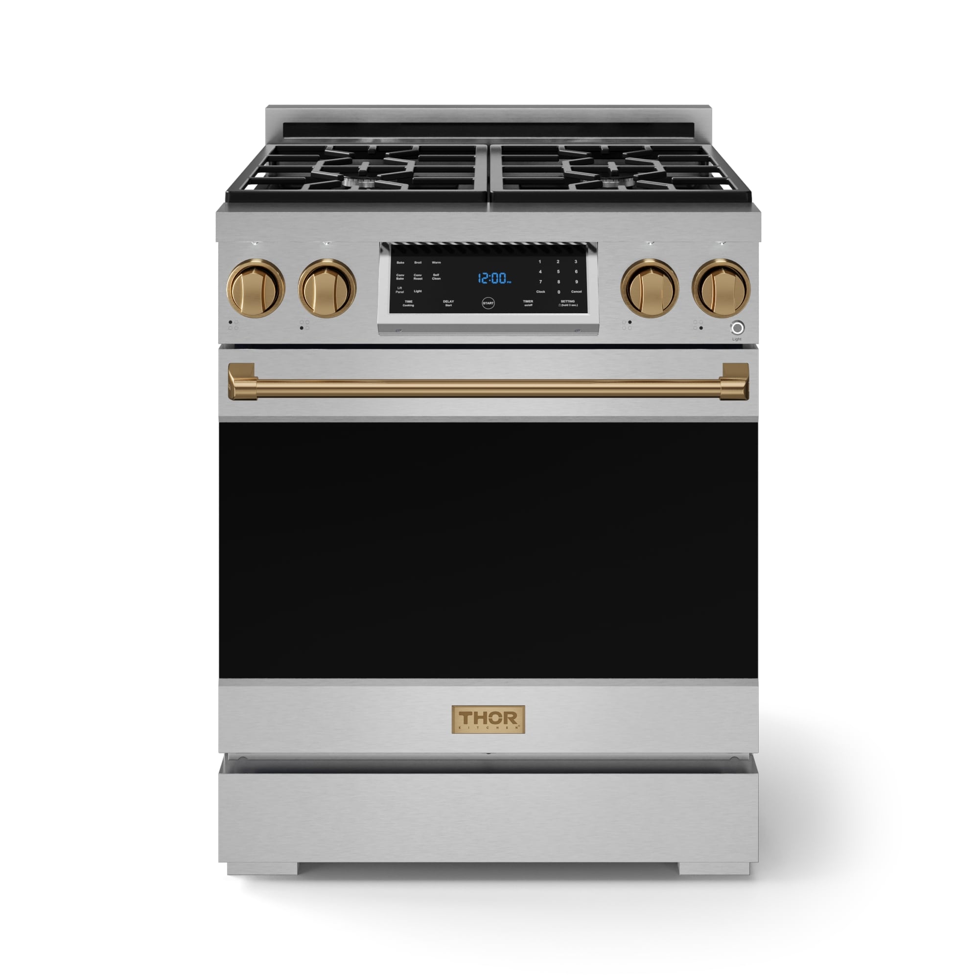 Thor Kitchen Gordon Ramsay Series 30-in 4 burners 4.55-cu ft Convection Oven Freestanding Natural Gas Range ( Stainless Steel with Bronze Accents )