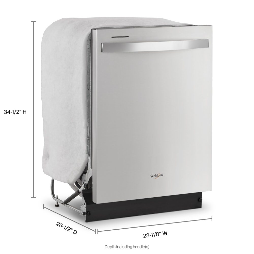 Whirlpool Top Control 24 in Built In Dishwasher Fingerprint Resistant Stainless Steel 55 dBA