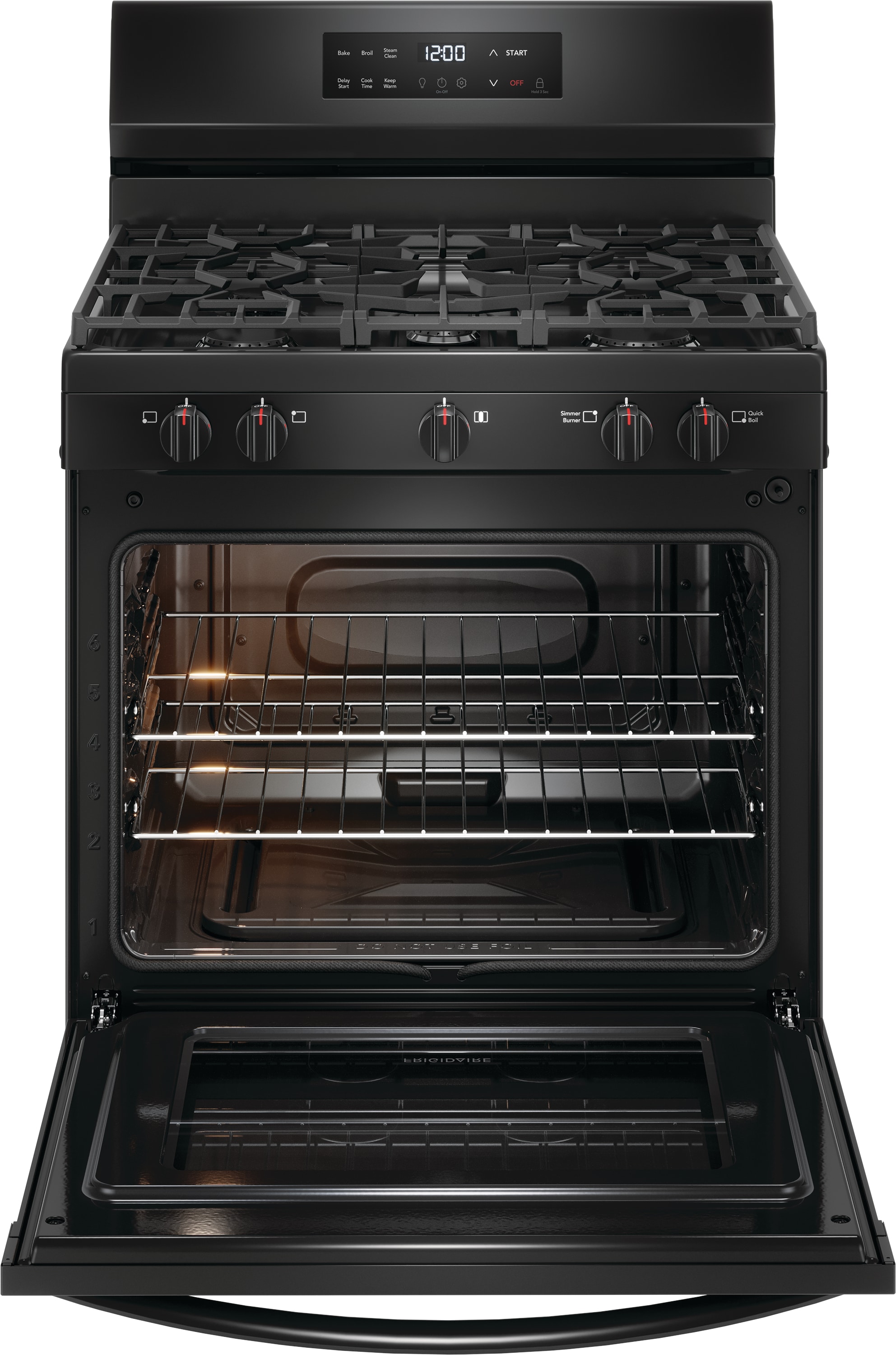 Frigidaire 30-in 5 burners 5.1-cu ft Freestanding Natural Gas Range ( Black )