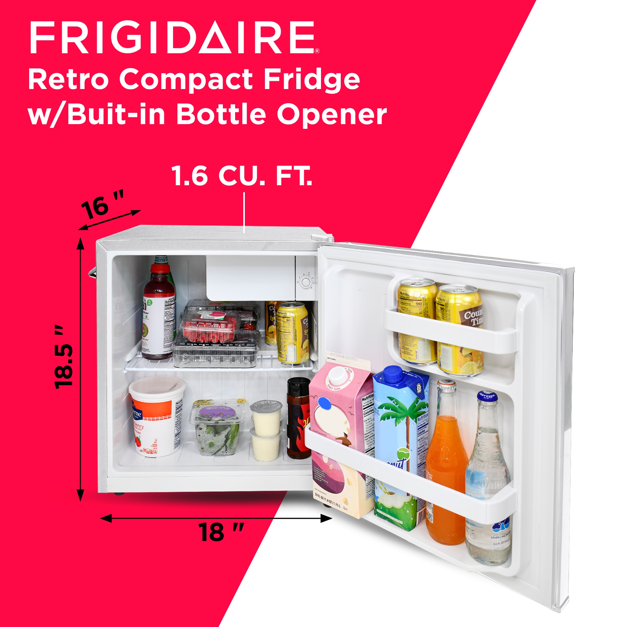 Frigidaire 20-in W 46 -Can Capacity White Freestanding Indoor Beverage Refrigerator