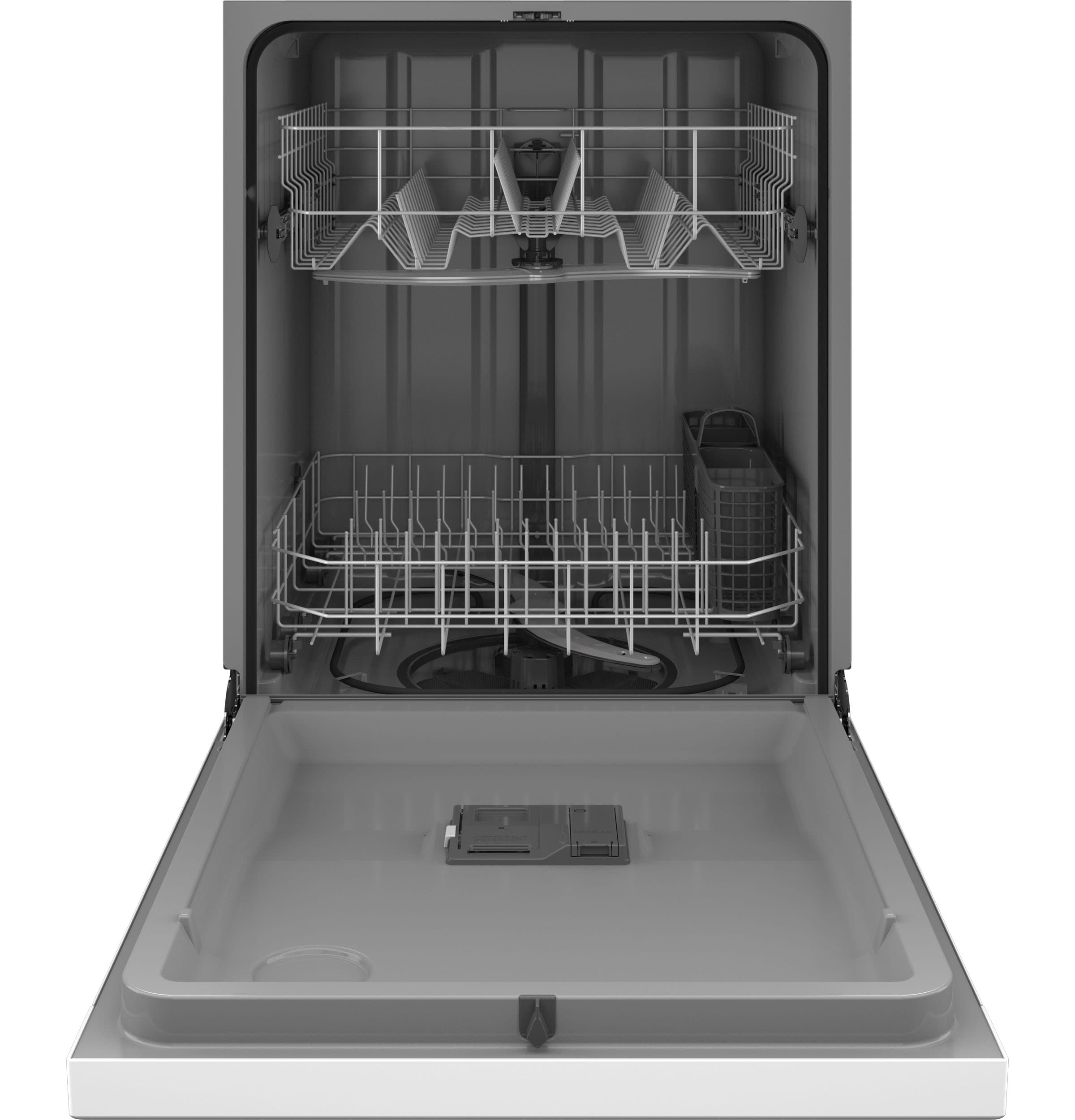 GE Dry Boost Front Control 24 in Built In Dishwasher White 60 dBA