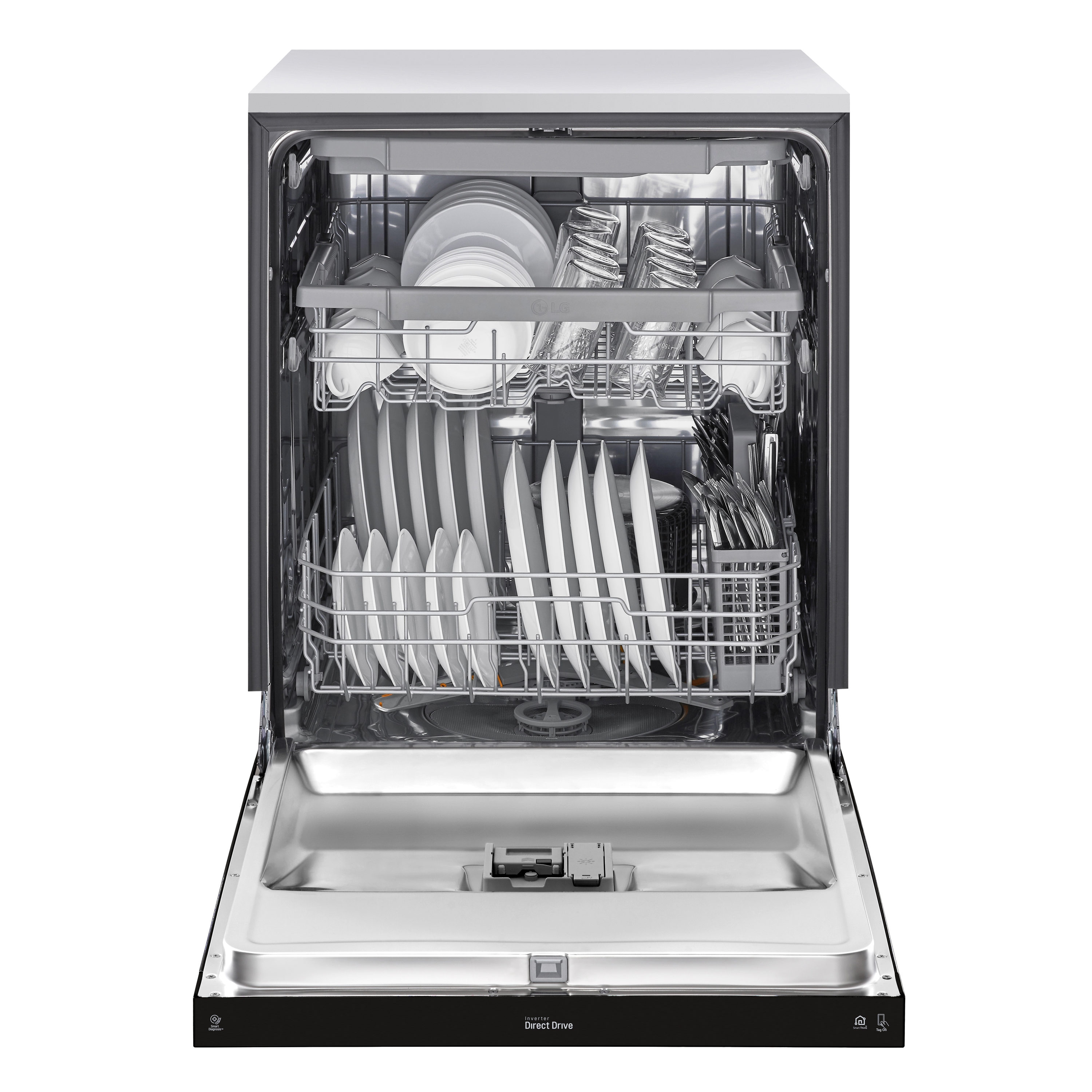 LG QuadWash 48 Decibel Front Control 24 in Built In Dishwasher Black ENERGY STAR