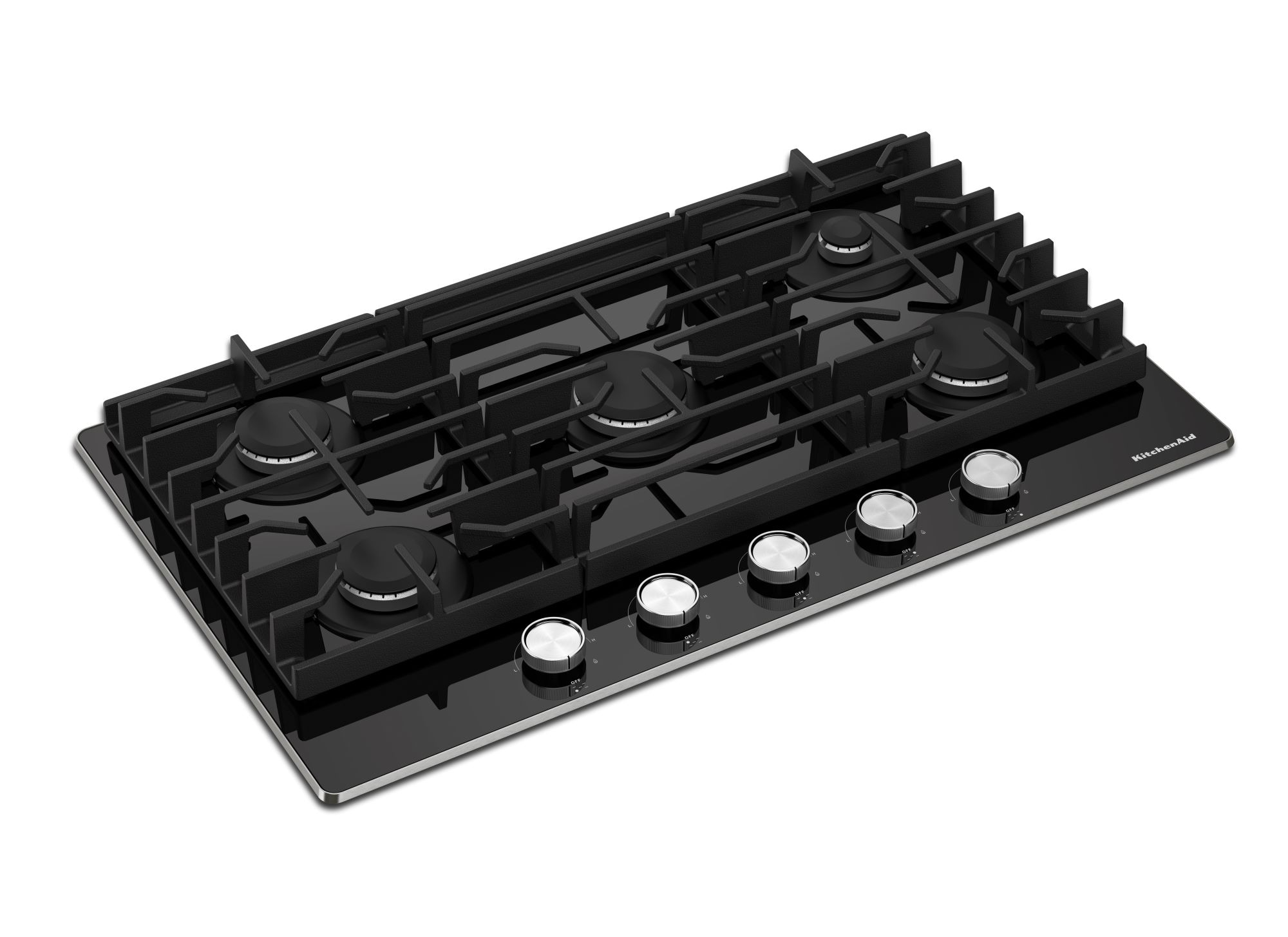 KitchenAid 36-in 5 burners Black Gas Cooktop