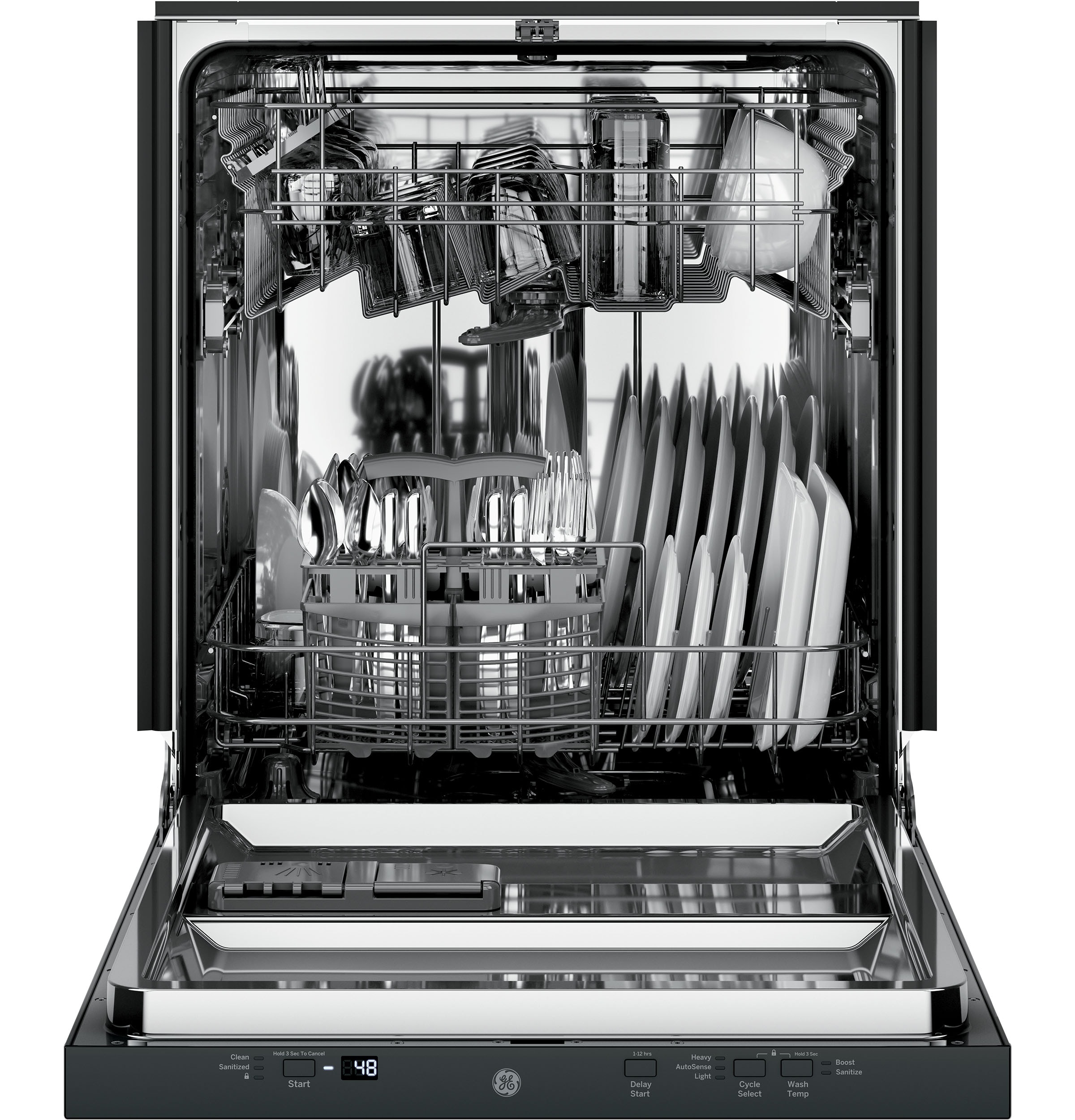 GE Top Control 24 in Built In Dishwasher Black ENERGY STAR 51 dBA