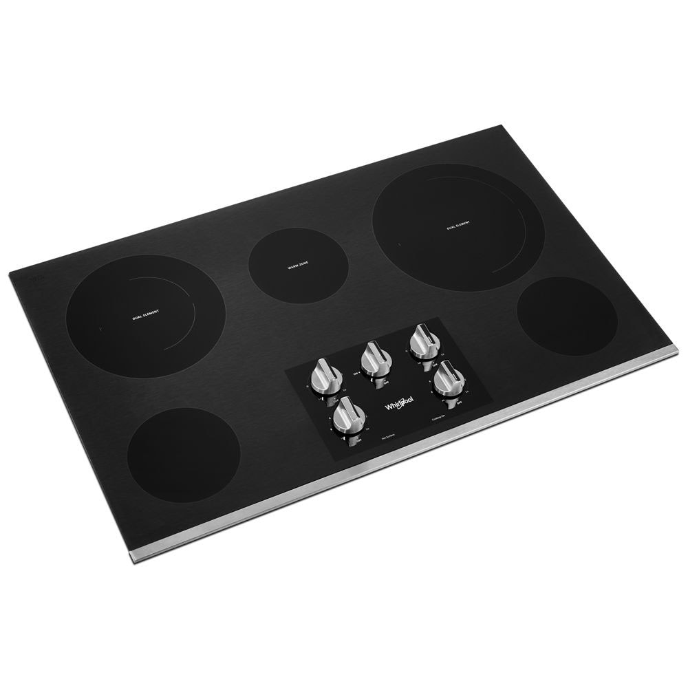 Whirlpool 36-in 5 burners Smooth Surface (Radiant) Stainless steel Electric Cooktop