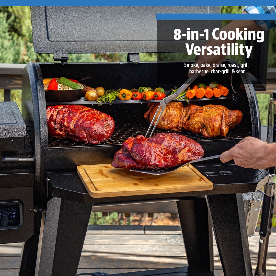 Pit Boss Pro Series 850-Sq. in Hammertone Pellet Grill with Smart Compatibility