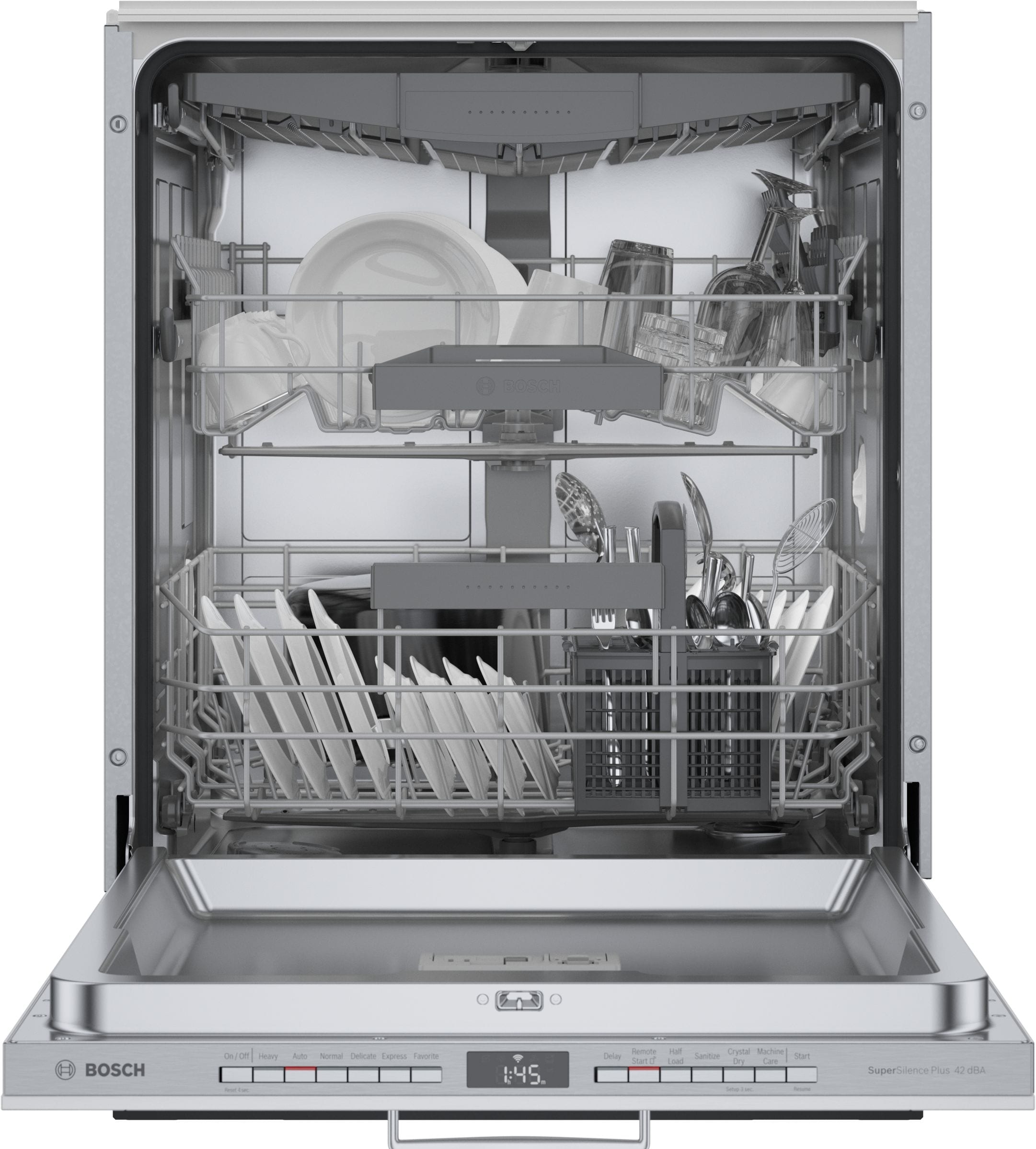 Bosch Top Control 24 in Smart Built In Dishwasher With Third Rack Custom 46 dBA
