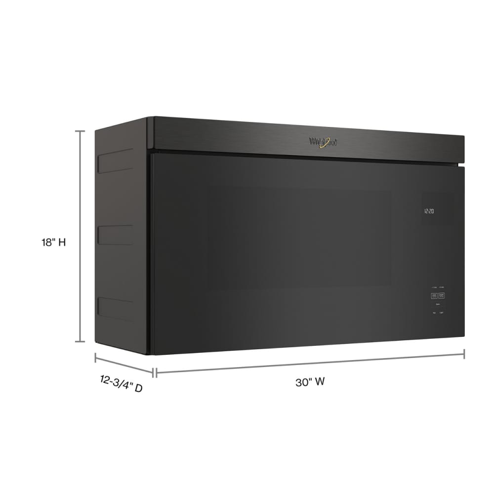 Whirlpool 1 1 cu ft 1000 Watt Over the Range Microwave with Sensor Cooking Black Stainless