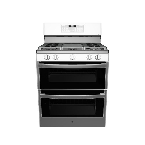 GE Profile 30-in 5 burners 4.3-cu ft / 2.5-cu ft Air Fry Convection Oven Freestanding Double Oven Gas Range ( Stainless Steel )