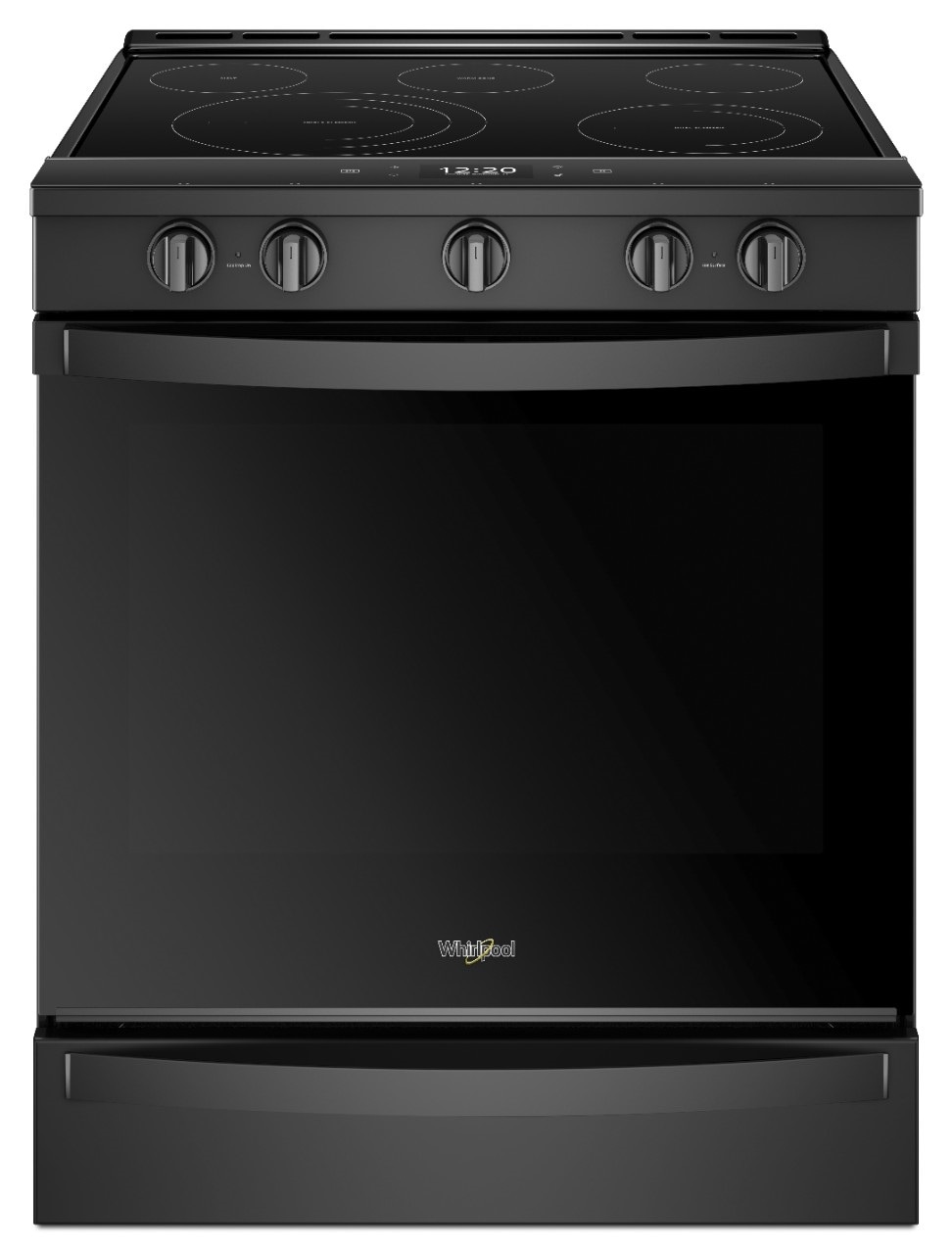 Whirlpool 30-in Glass Top 5 burners 6.4-cu ft Air Fry Slide-In Electric Range ( Black )