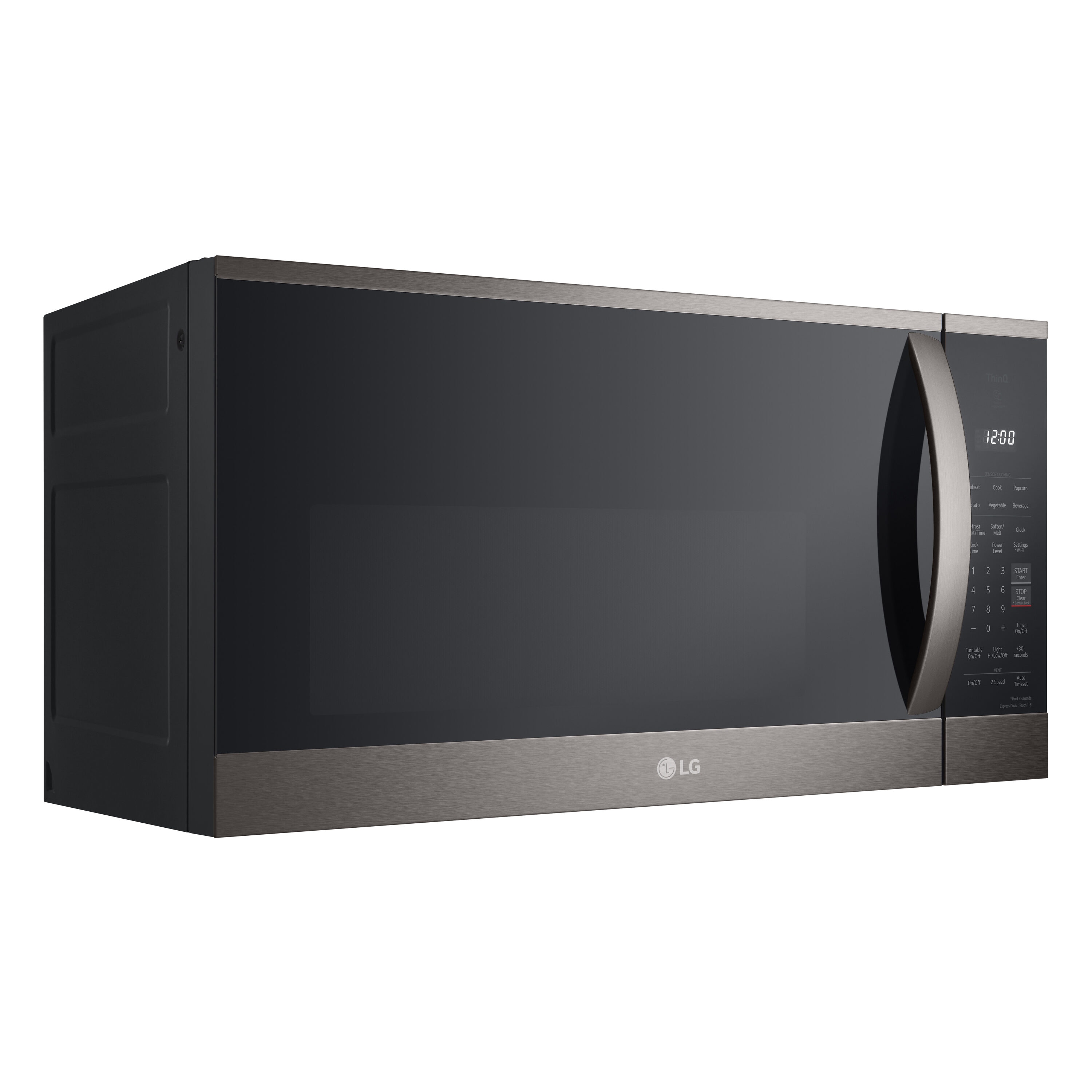 LG 1 8 cu ft 1000 Watt Smart Over the Range Microwave with Sensor Cooking Printproof Black Stainless Steel
