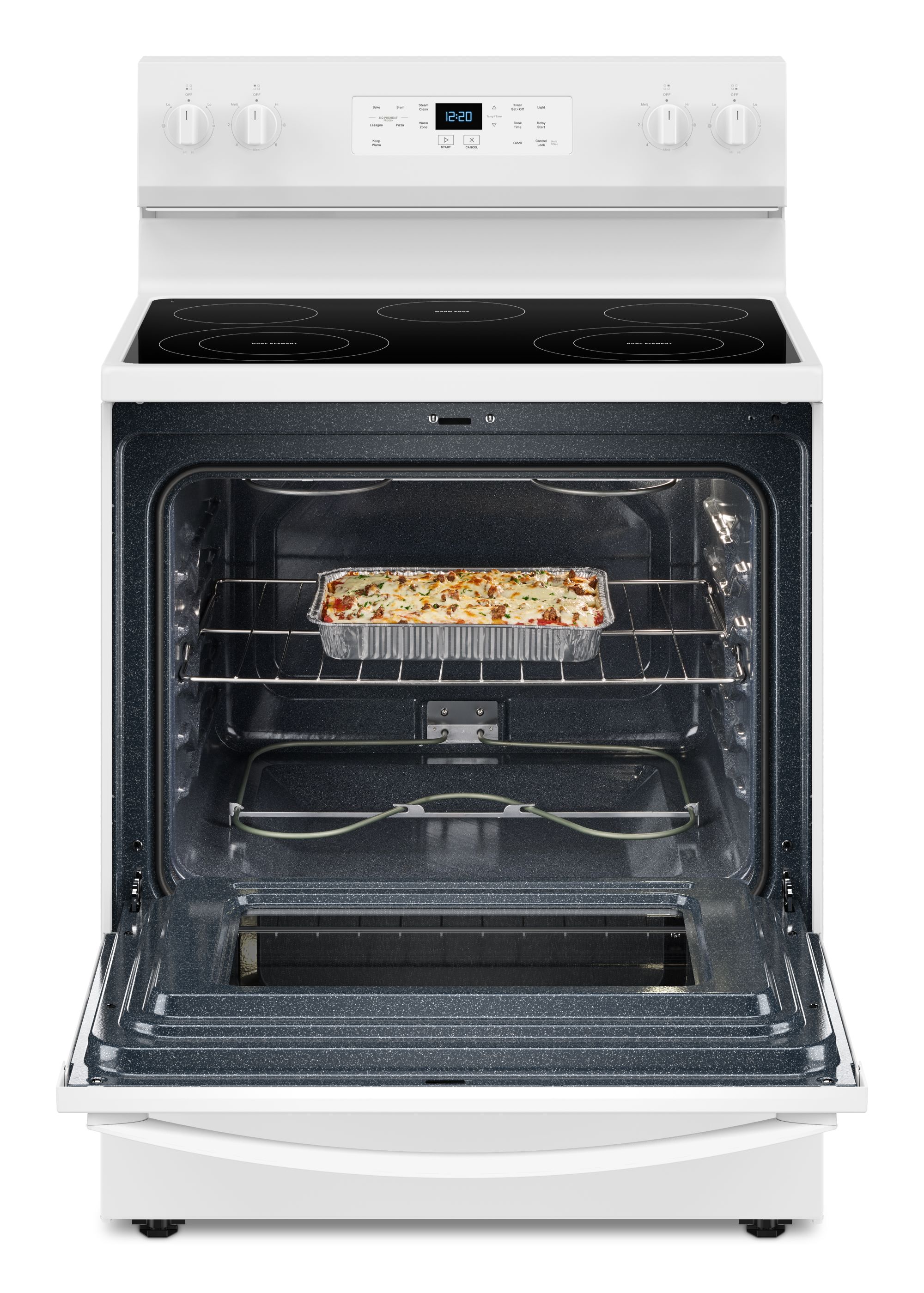 Whirlpool 30-in Glass Top 5 burners 5.3-cu ft Freestanding Electric Range ( White )