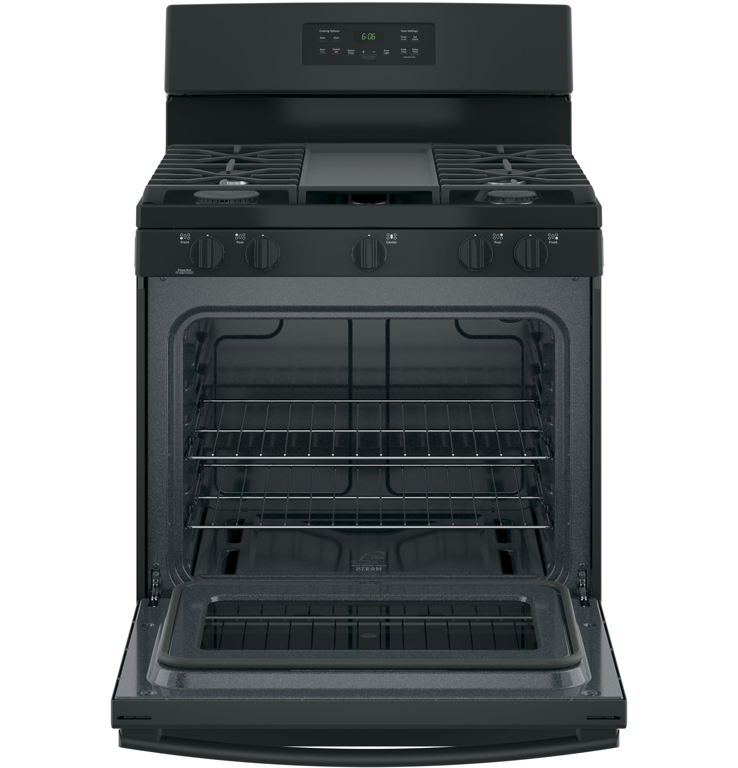 GE 30-in 5 burners 5-cu ft Freestanding Natural Gas Range ( Black )