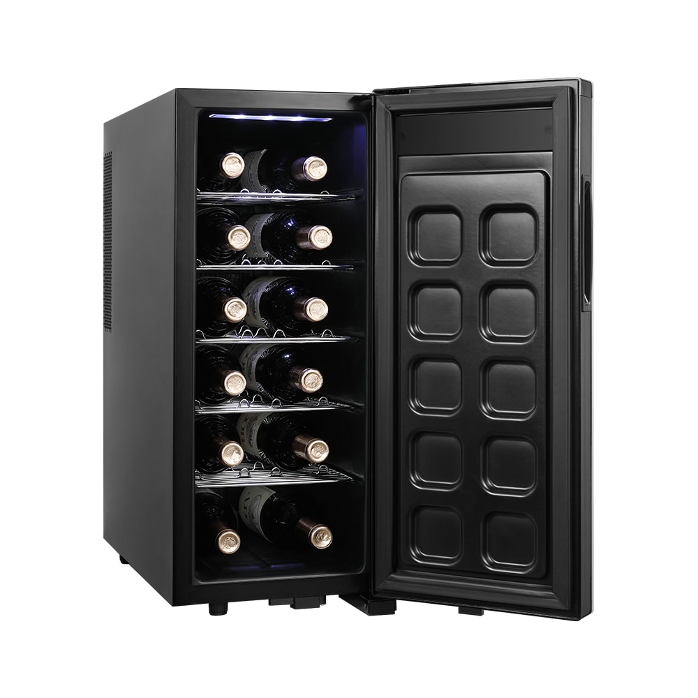 Highland 9.92-in W 12 -Bottles Mirrored Freestanding Indoor Wine Cooler