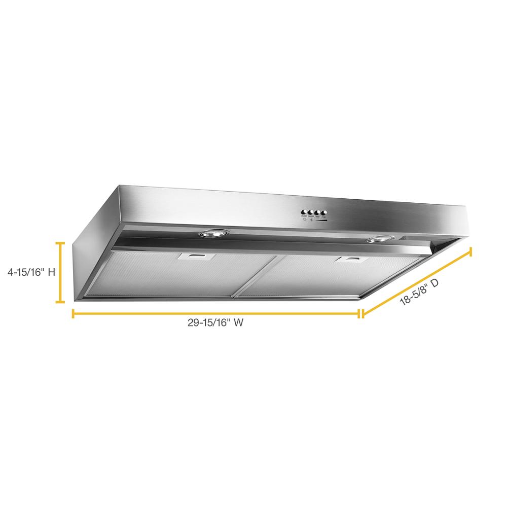 Whirlpool 30 in Convertible Stainless Steel Undercabinet Range Hood Common 30 in Actual 30 in