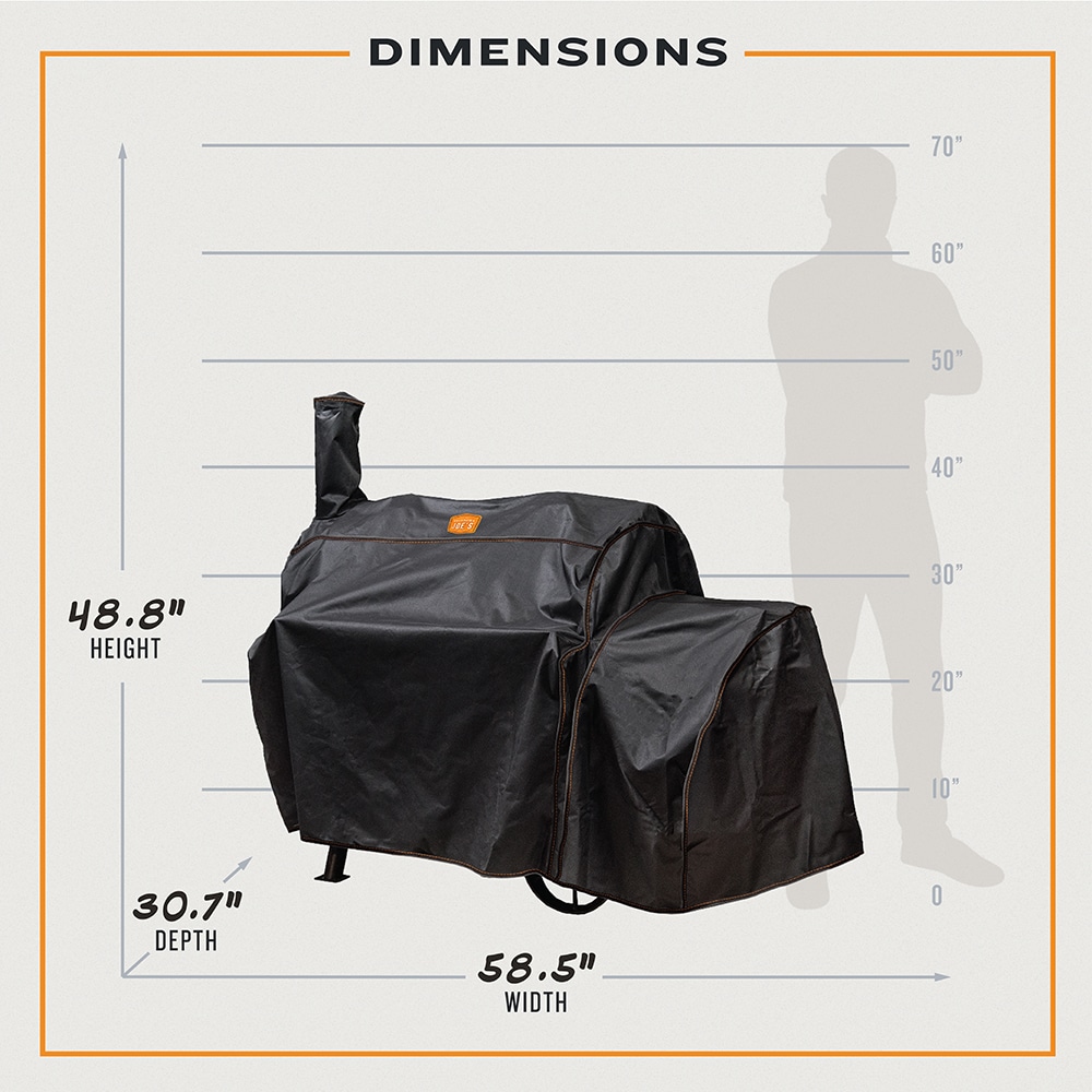 Oklahoma Joe's Highland Series 58.5-in W x 48.76-in H Black Horizontal smoker Cover