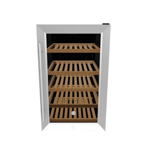 GE 19-Inches W 31 -Can Capacity Stainless Steel Built-in/Freestanding Indoor Beverage Refrigerator with Glass Door