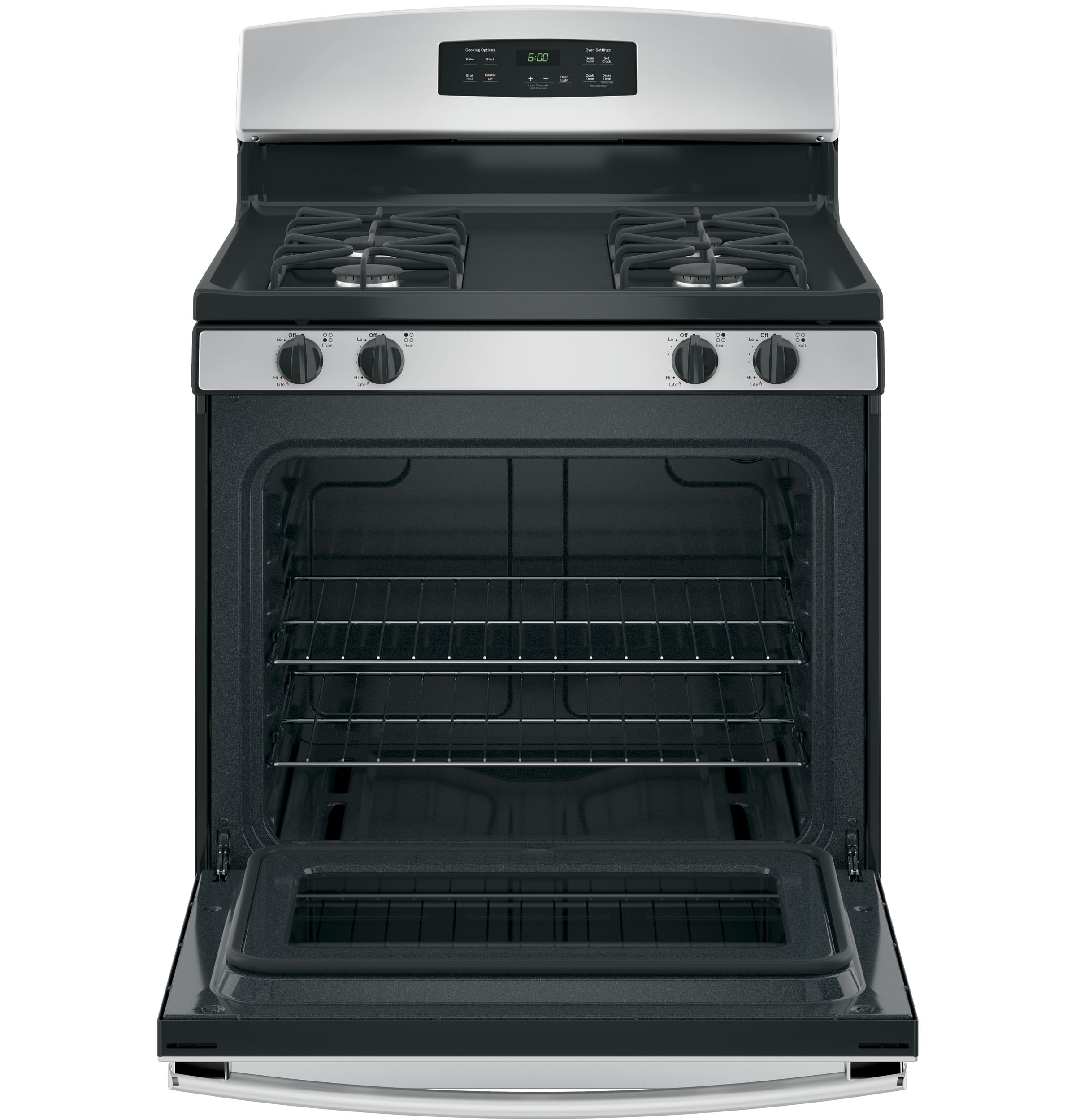 GE 30-in 4 burners 4.8-cu ft Freestanding Natural Gas Range ( Stainless steel )
