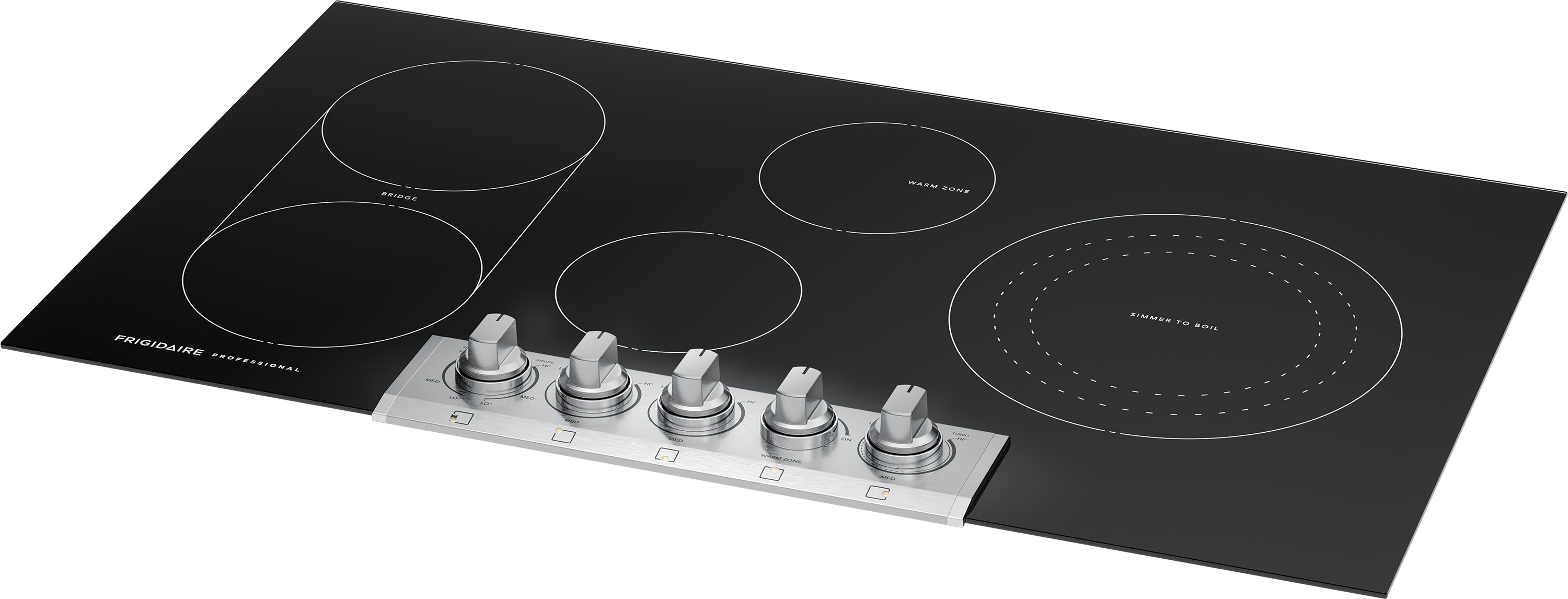 Frigidaire Professional 36-in 5 burners Smooth Surface (Radiant) Stainless steel Electric Cooktop with Bridge Element