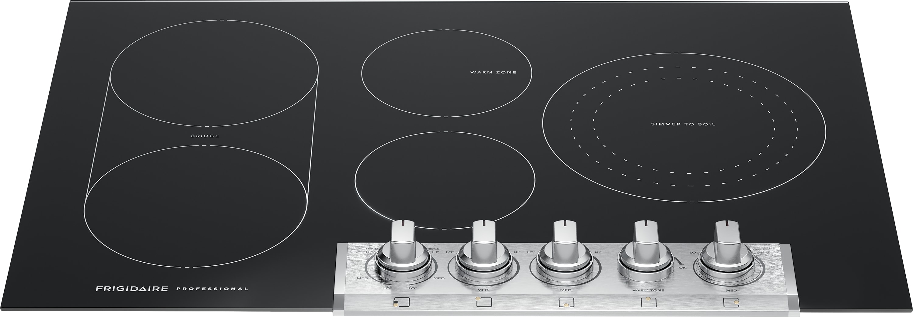 Frigidaire Professional 30-in 5 burners Smooth Surface (Radiant) Stainless steel Electric Cooktop with Bridge Element